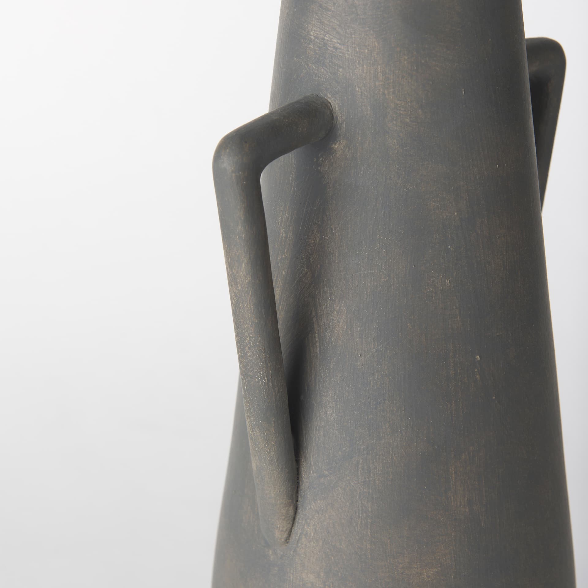 Kilian Tall Matte Brown-Gray Double Ear Vase — product photograph
