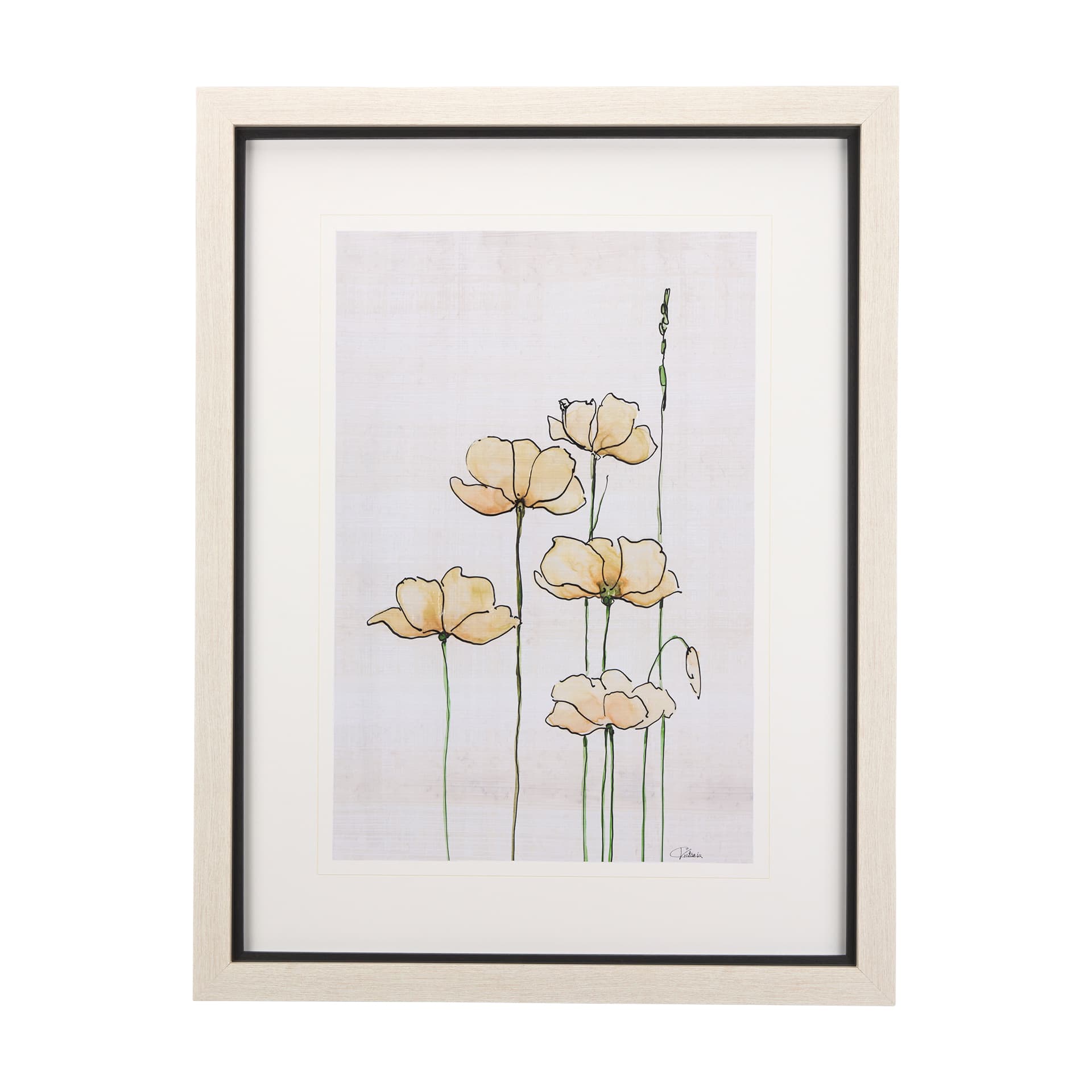 Meadow flowers IV by Mercana Studio a Hand Embellished Textured Framed Art Print Matted under Glass — product photograph