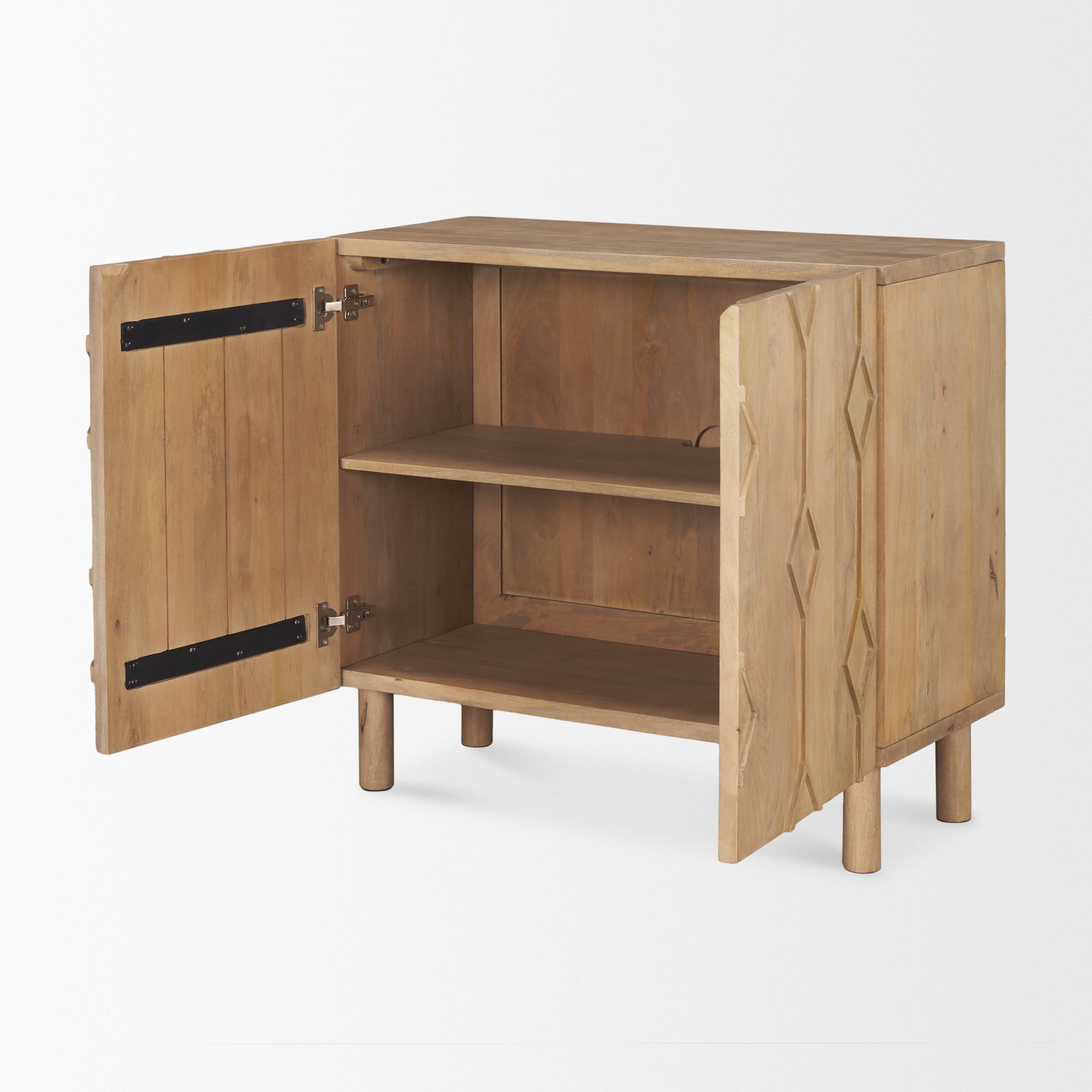 Heera Light Brown Diamond Motif w/ Shelf Accent Cabinet — product photograph