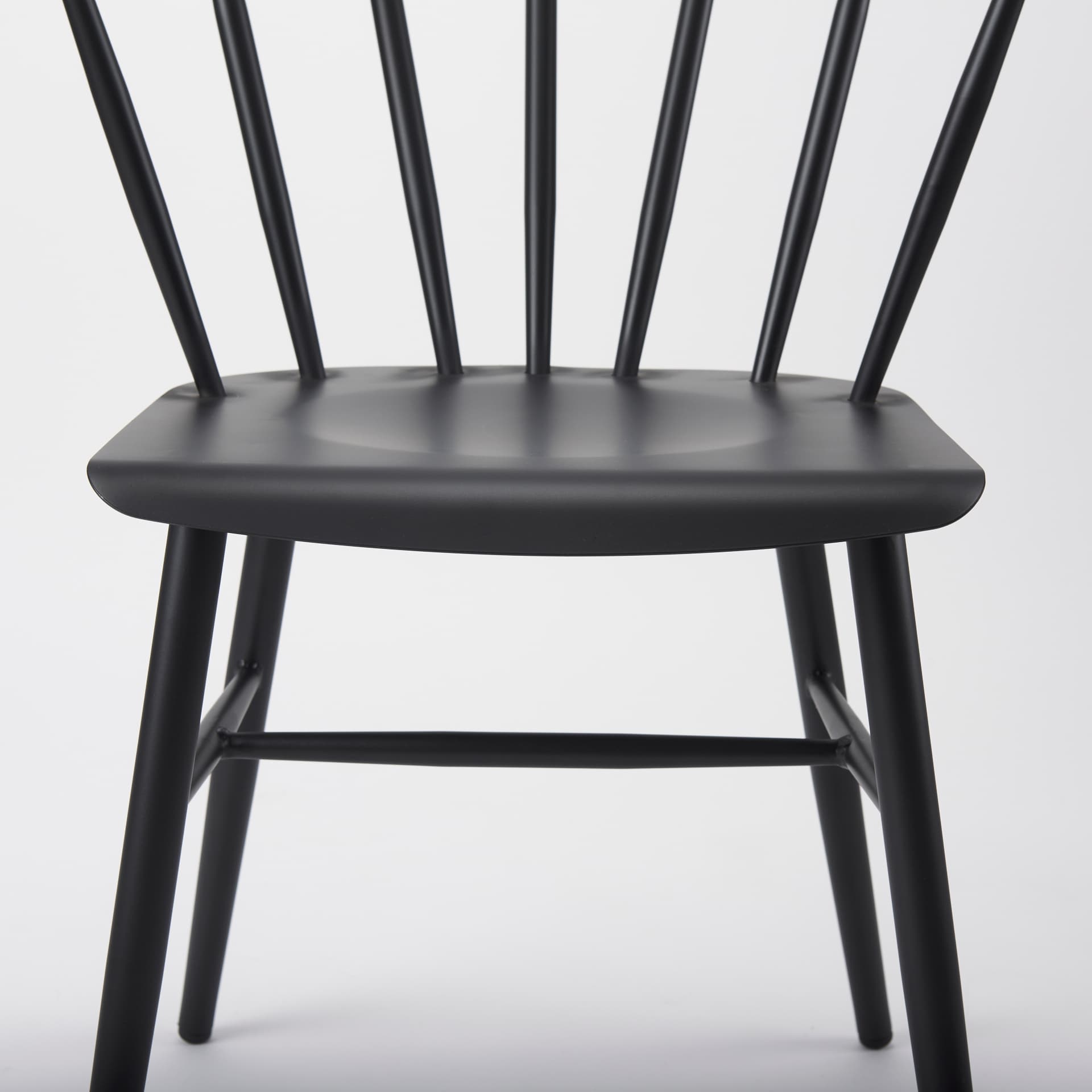 Colin Curved Back Dining Side Chair | Black Metal — product photograph