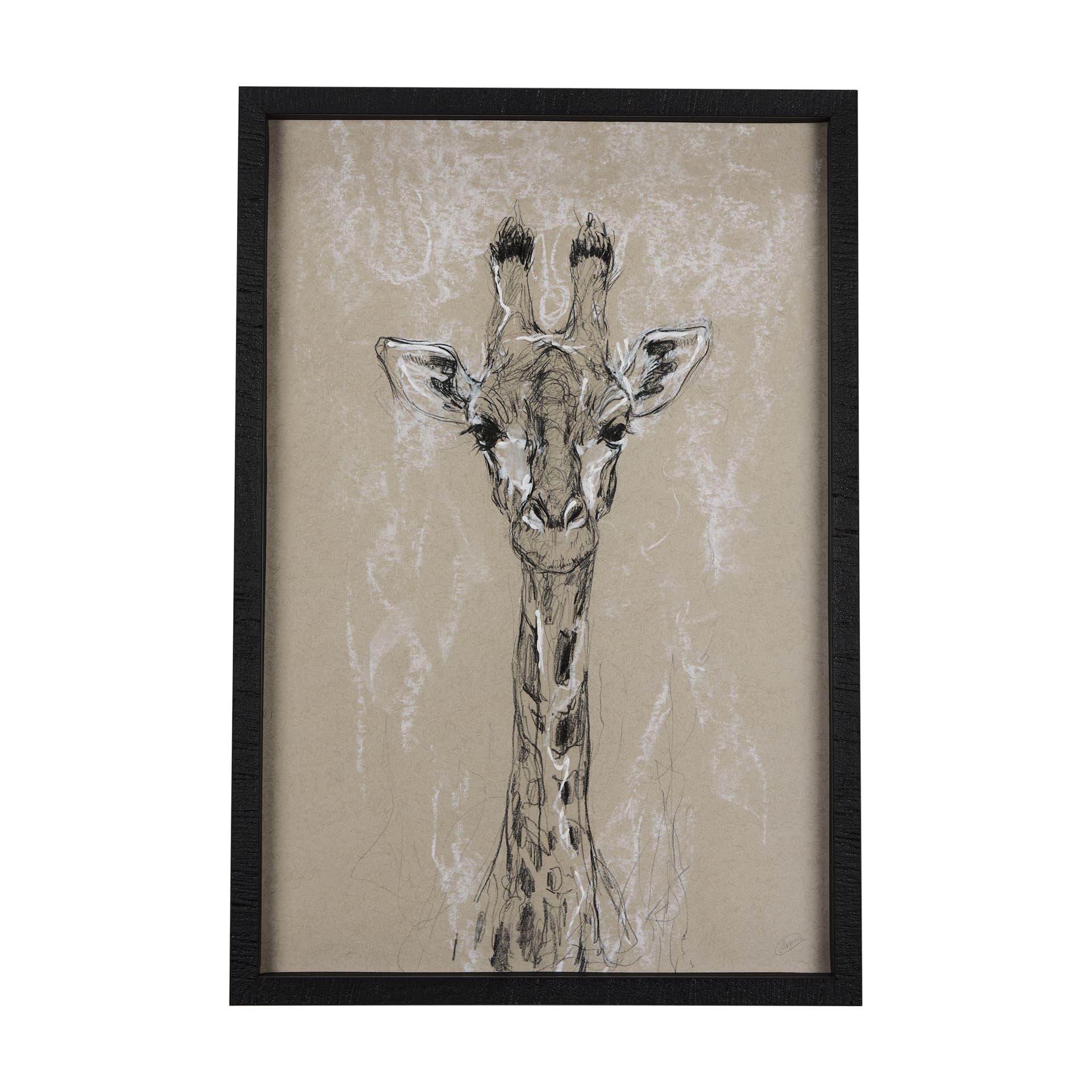 Sketch of Animal IV (Giraffe) by Mercana Studio Hand Embelished Framed Art Print Matted under Glass — product photograph