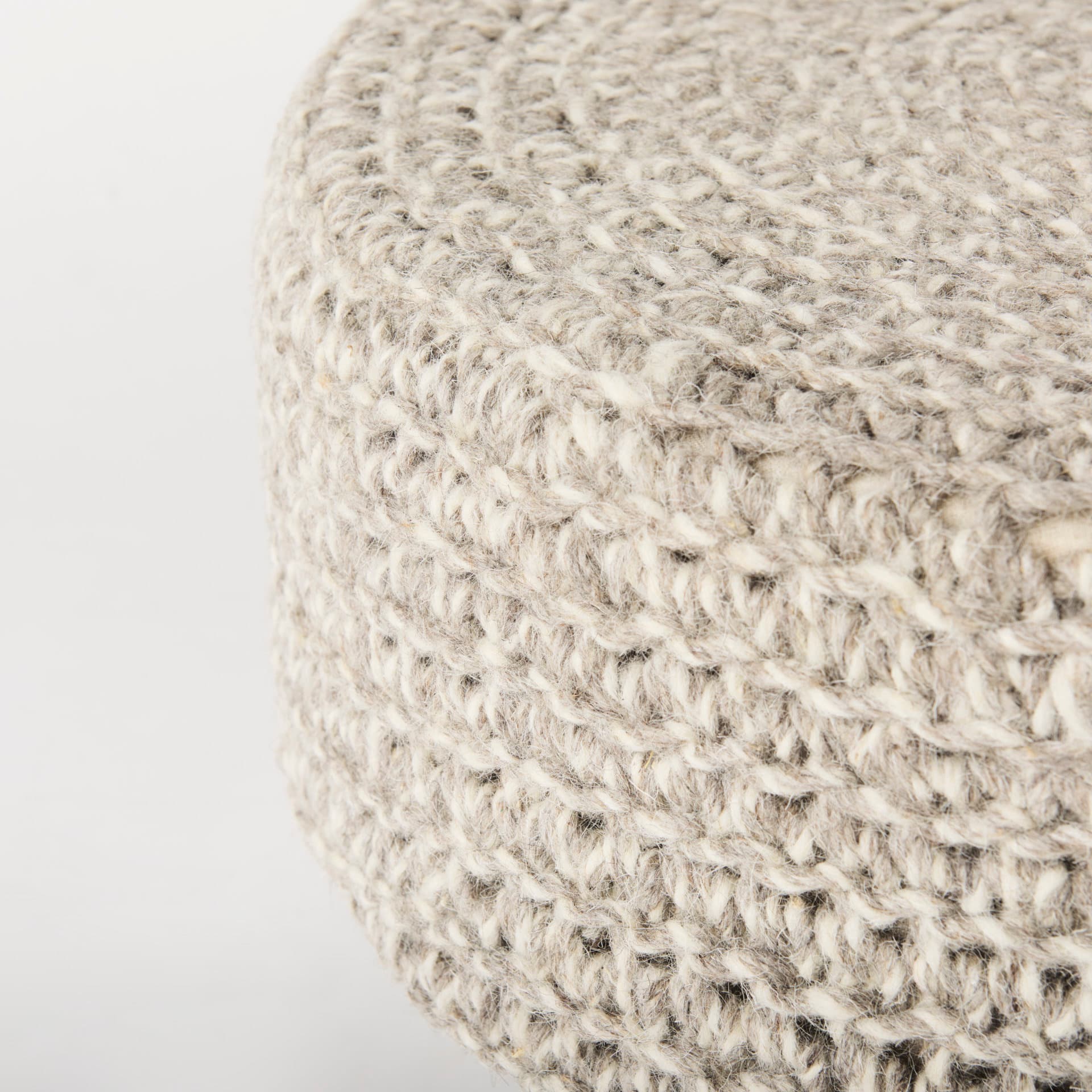Bina 24.0L x 24.0W x 14.0H Light Gray 4 Legged Wool Stool — product photograph