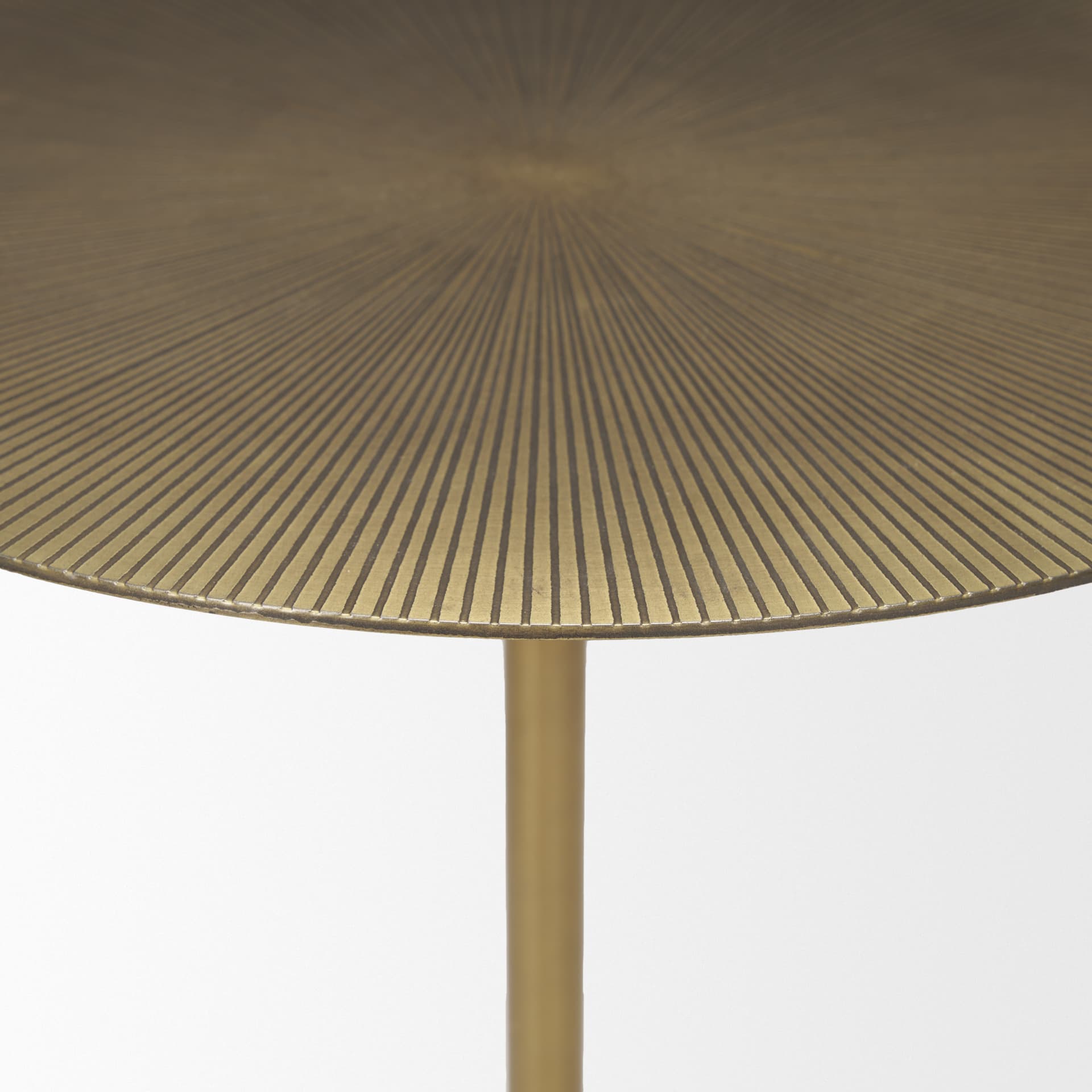 Rini Gold Metal and White Marble Accent Table — product photograph