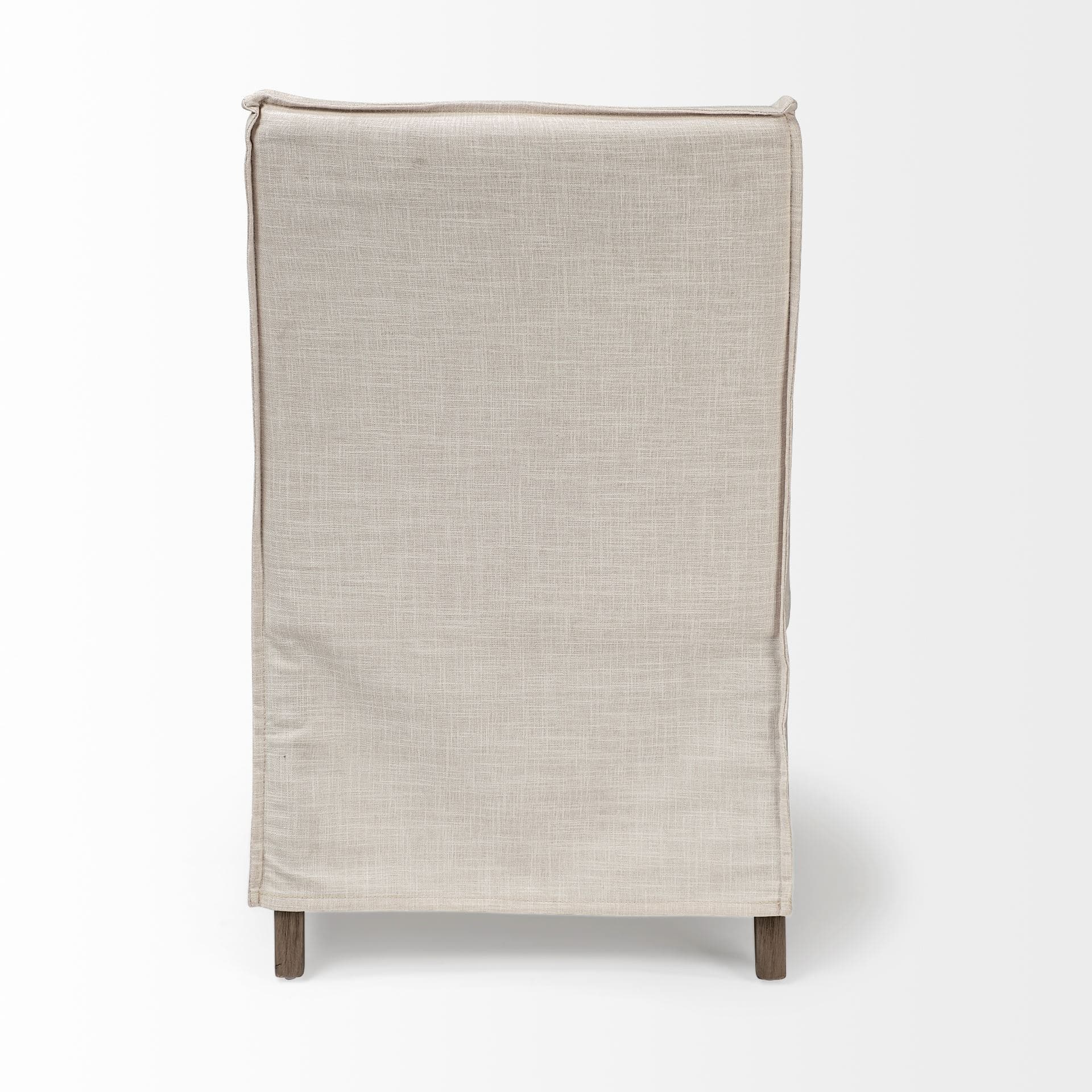 Elbert Solid Back Dining Side Chair | Cream Fabric w/ Brown Wood — product photograph