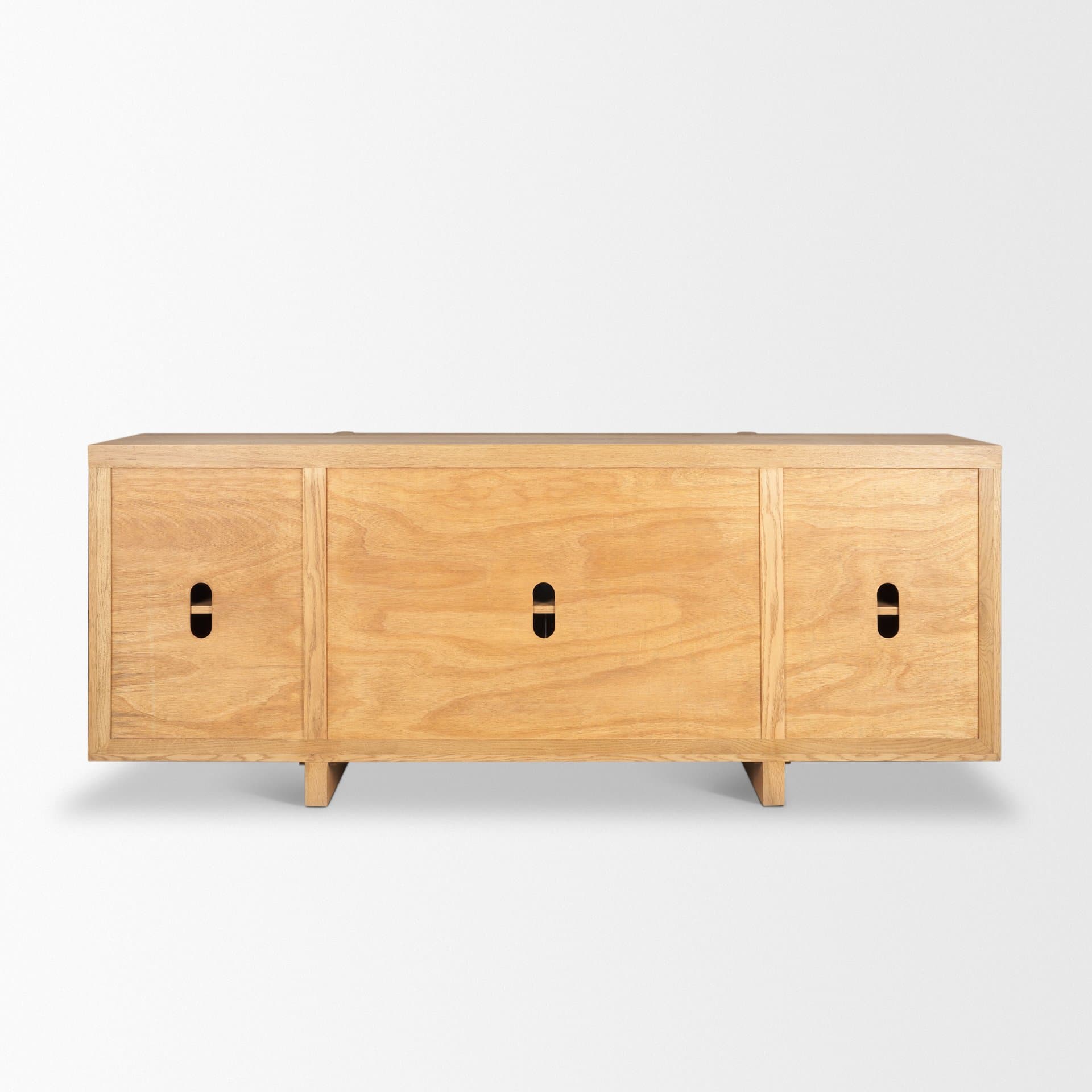 Rowan Light Brown Oak Wood Closed 4 Door Sideboard — product photograph