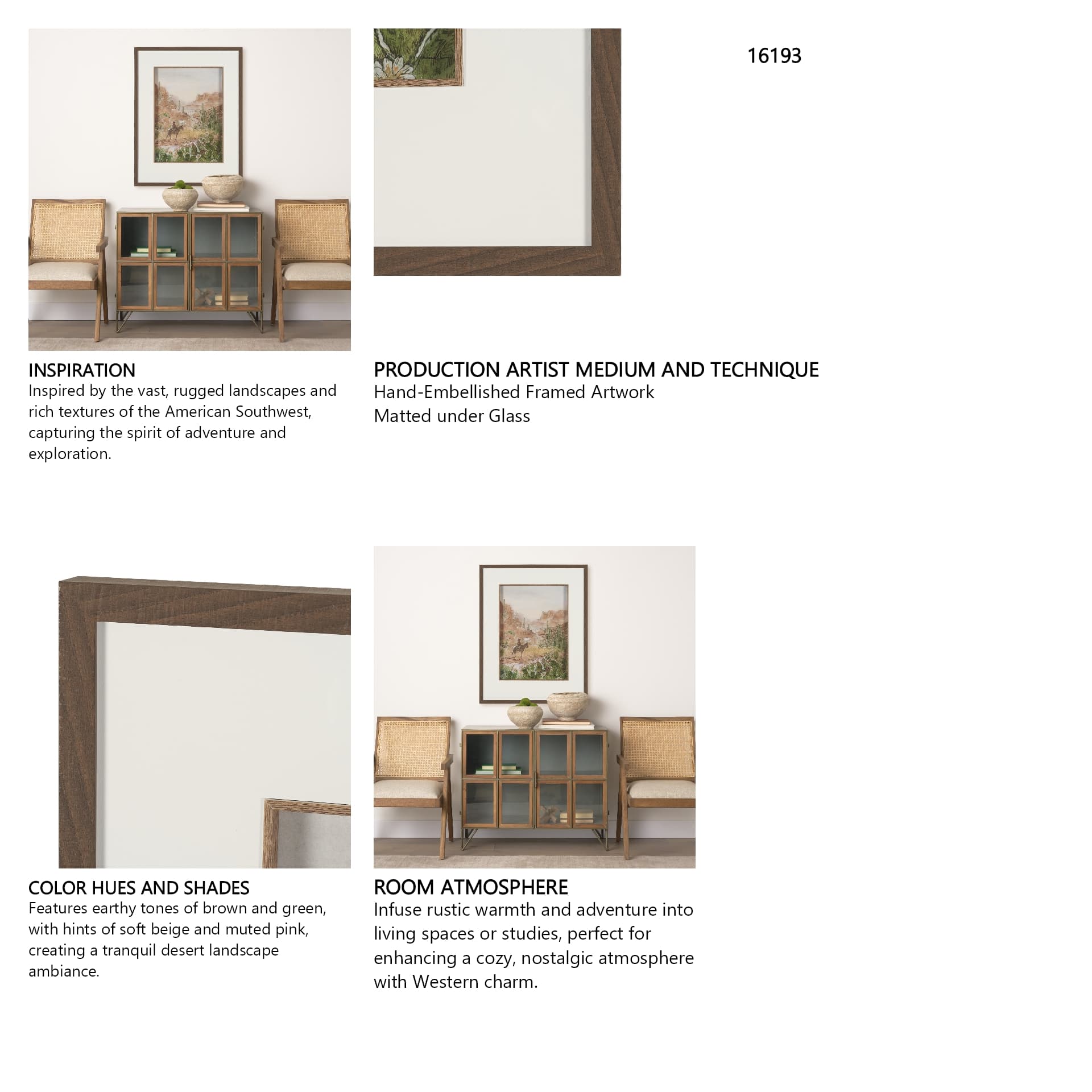Red Rock Country II by Mercana Studio Hand-Embellished Framed Artwork Matted under Glass — product photograph