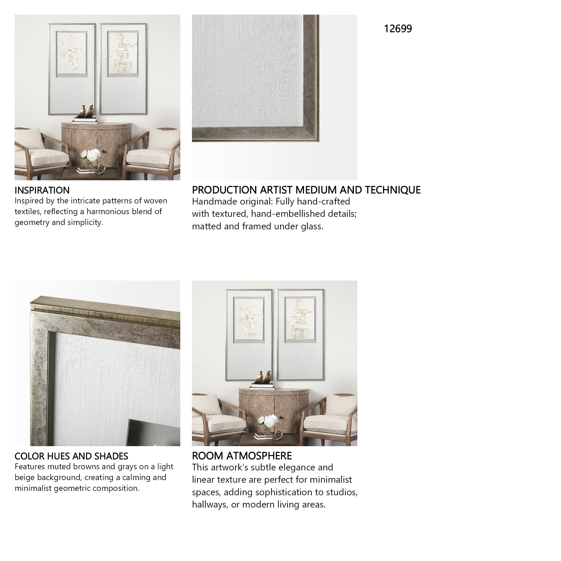 Stave II by Studio M a handmade Original Framed Artwork under Glass — in a styled room