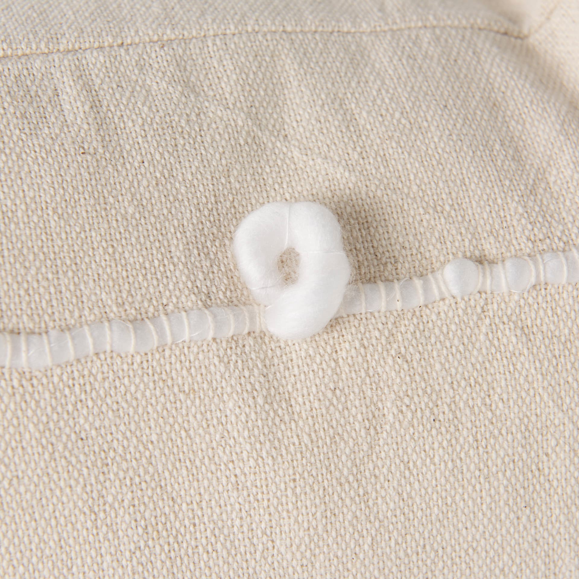 Erica 13x21 Cream With White Detail Pillow Cover w/Down Filler — product photograph