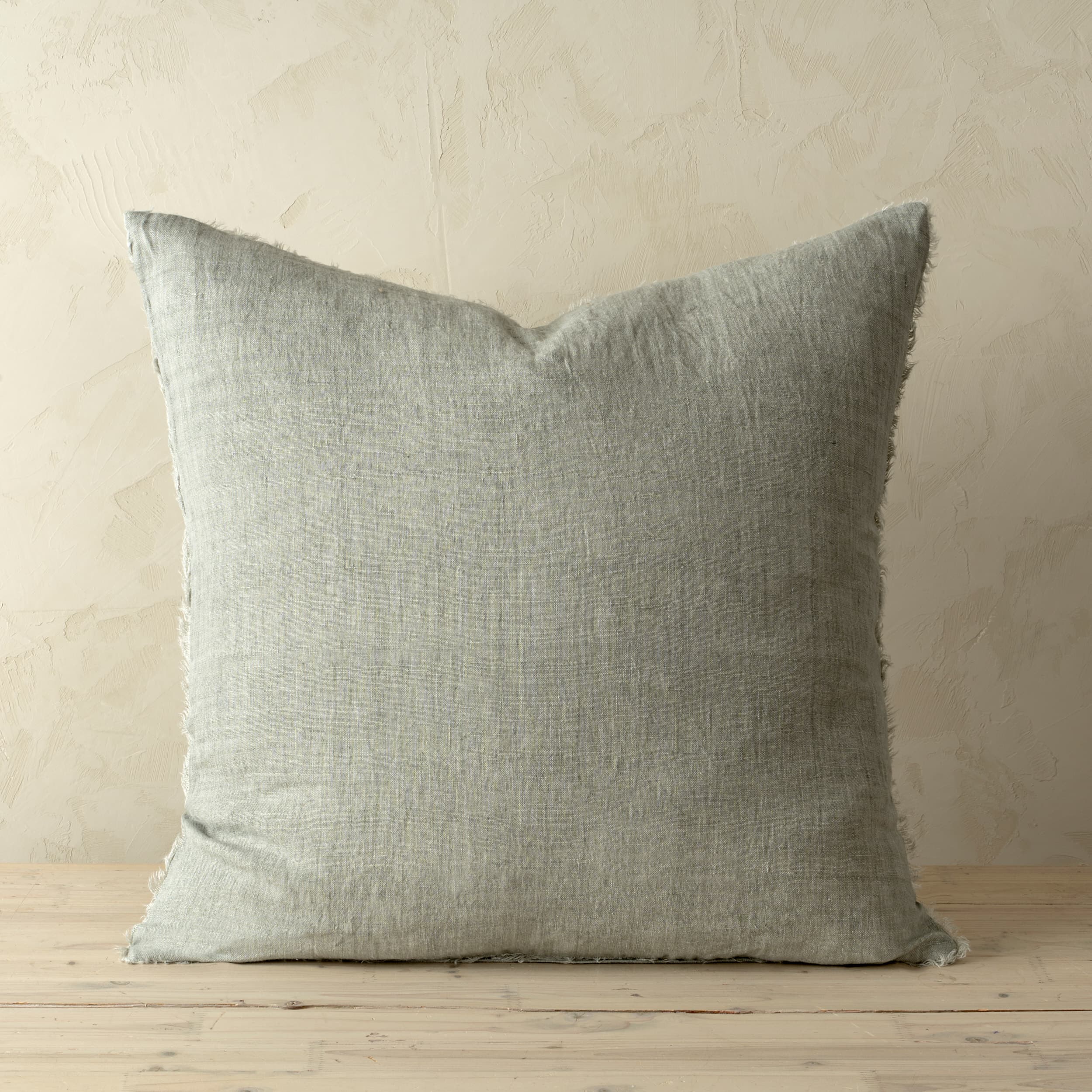 Lina 24x24 Flint Linen Decorative Pillow Cover — product photograph