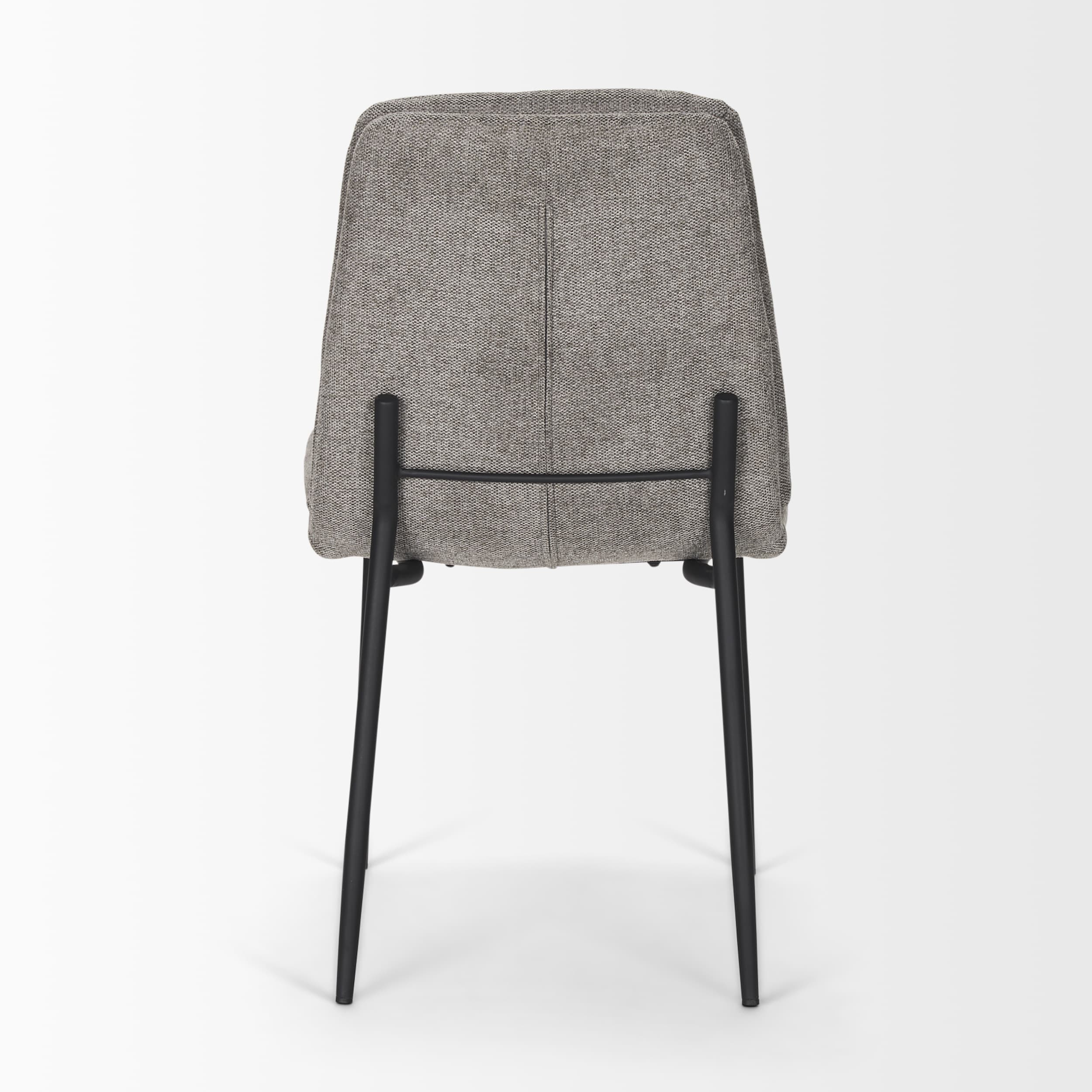 Eve Curved Back Dining Side Chair | Gray Fabric w/ Black Metal — product photograph