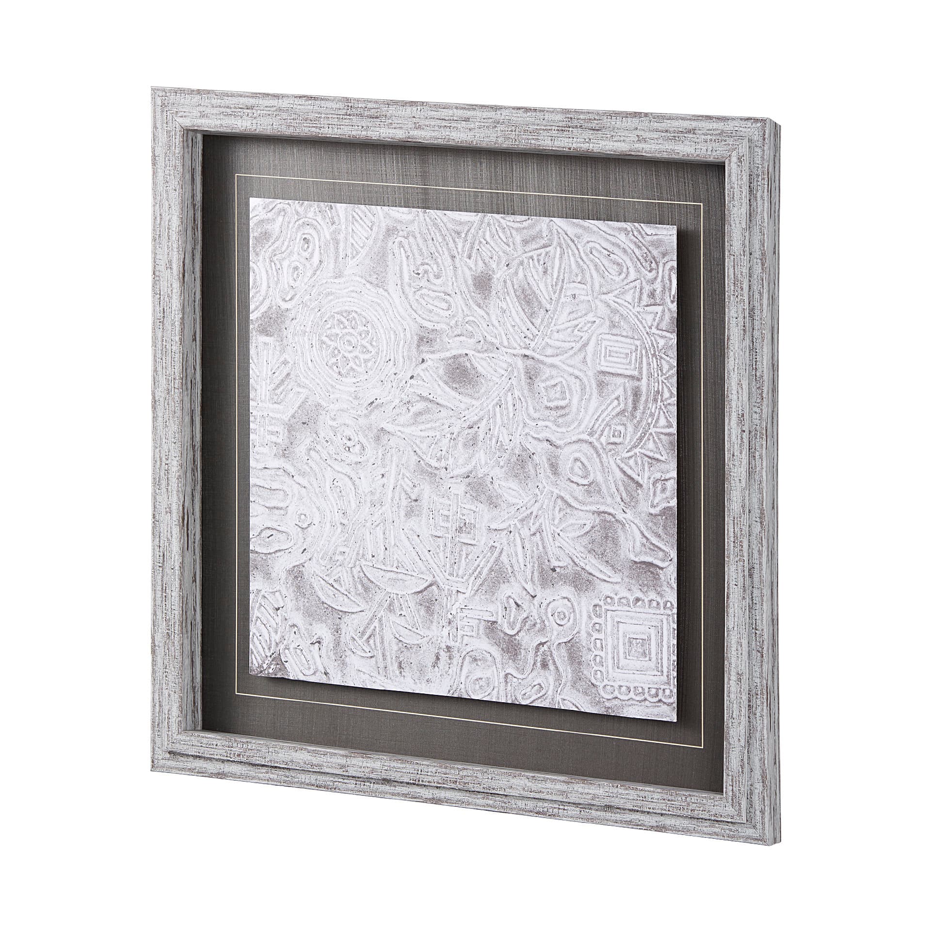 Vintage Tile Collection I by Mercana Studio a Hand Embellished Textured Framed Art Print — product photograph