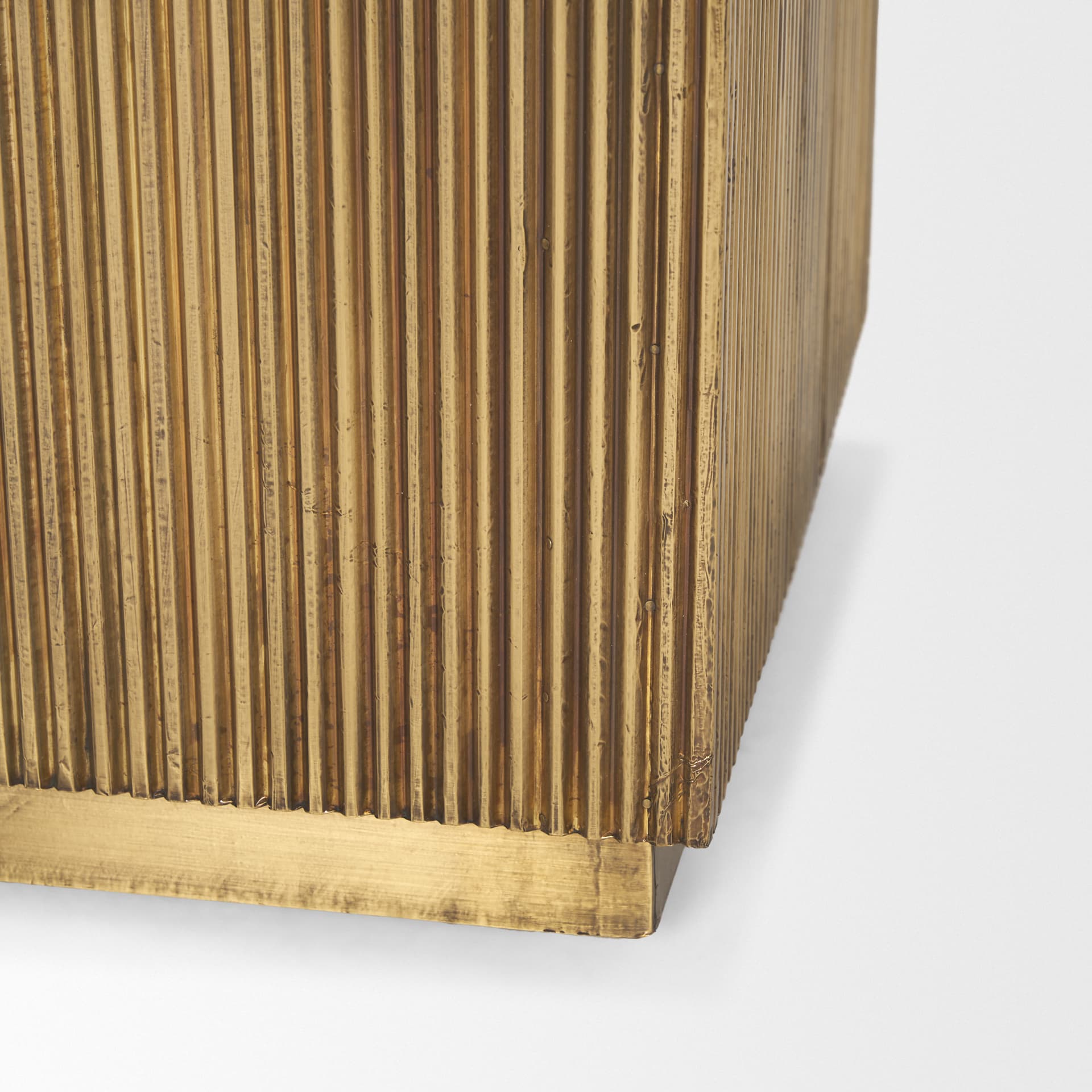 Satima Black Marble w/ Gold Metal Square Fluted Accent Table — product photograph
