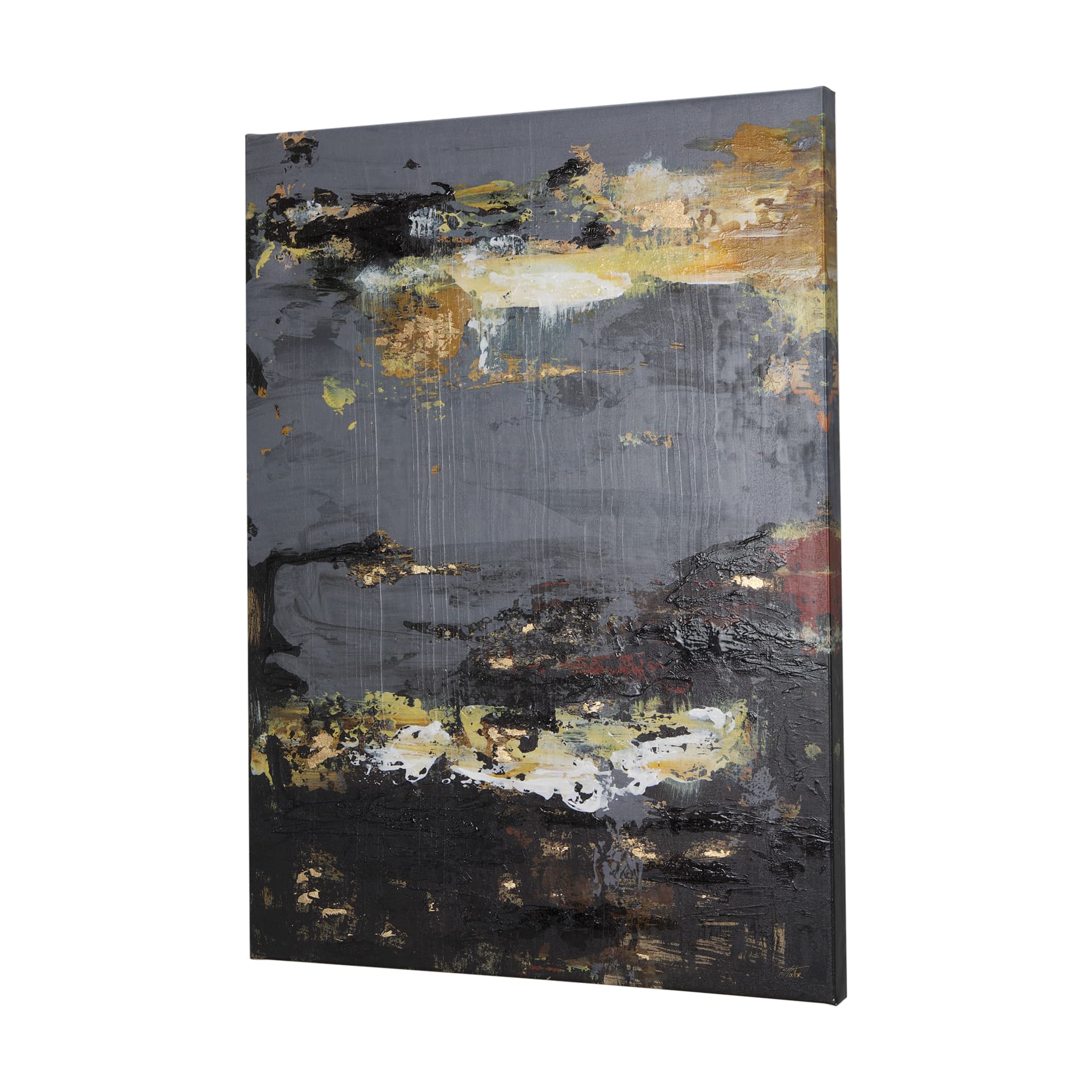 Silver and gold inspiration I by Mercana Studio a Hand Embellished Textured Canvas — product photograph