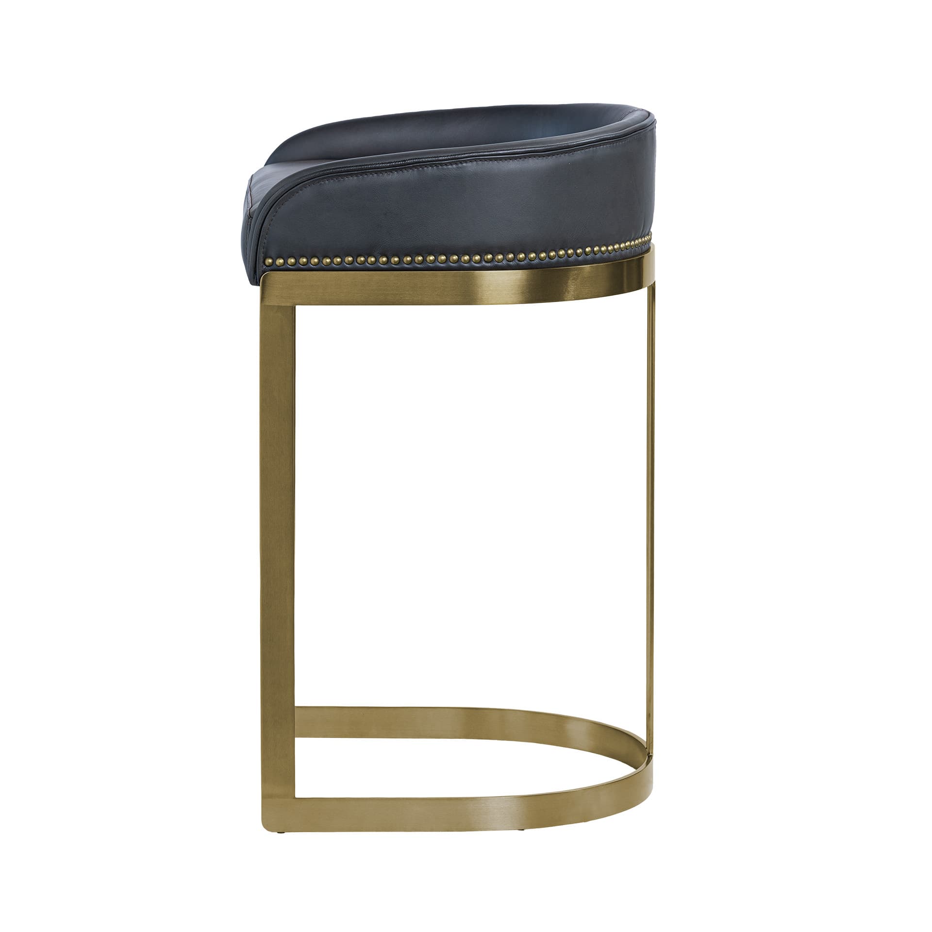 Hollyfield Low Back 28.75in Seat Bar Stool | Charcoal Brown Leather — product photograph