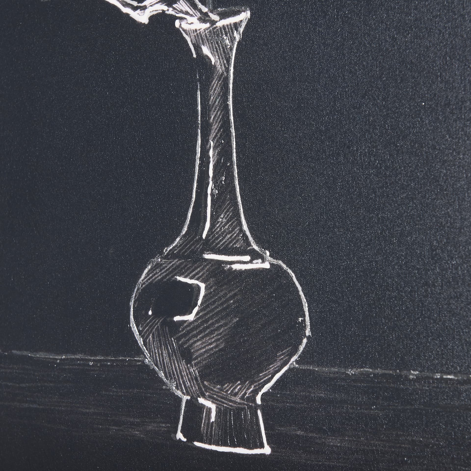 Ikebana Dark I by Mercana Studio a Hand Embellished Textured Canvas — product photograph
