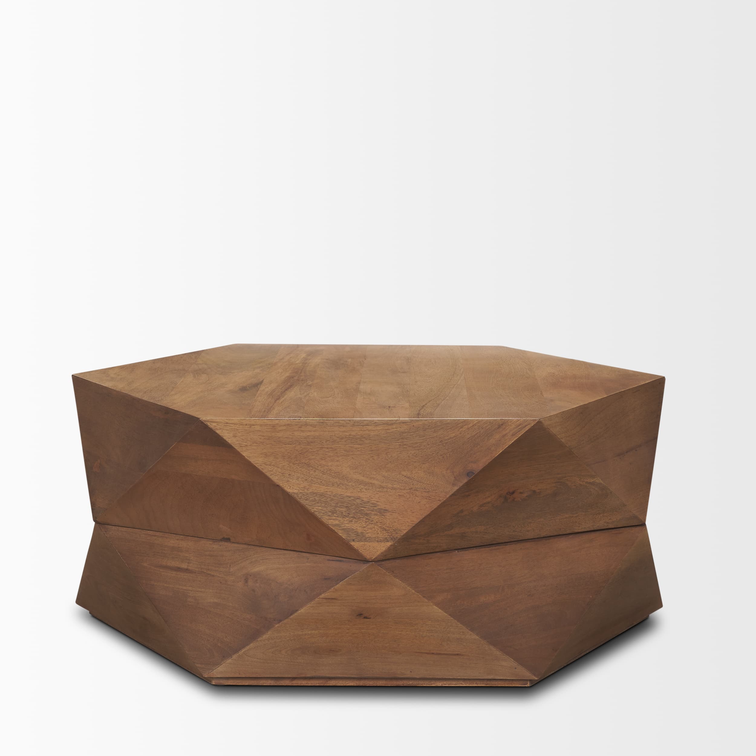 Arreto 36" Hexagonal Hinged Solid Wood Top and Base Coffee Table — product photograph