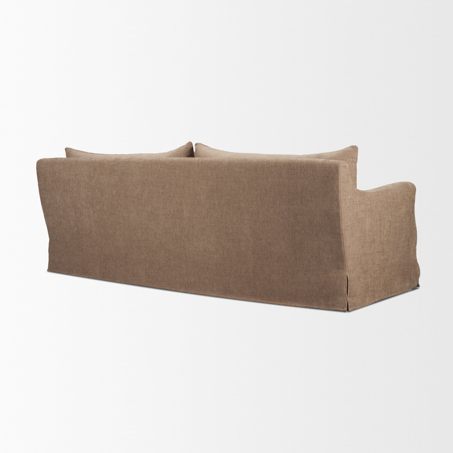Ellington Slipcovered Slope Arm Sofa | 3 Seater | Stonewashed Latte Fabric — product photograph