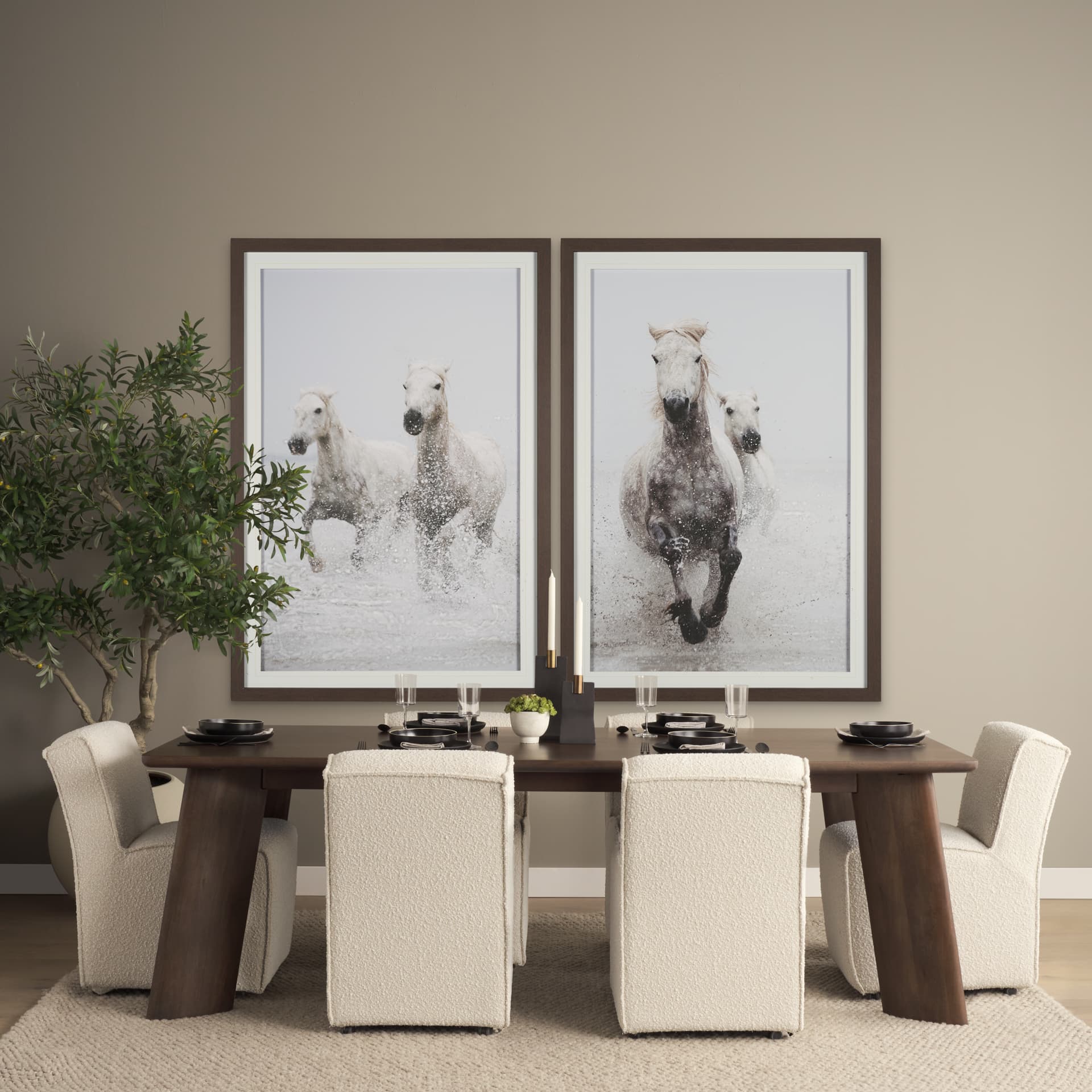 Determination Horse(Set of 2) by Irene Sucocki a Hand Embellished Framed Art Photo Print under Glass — product photograph