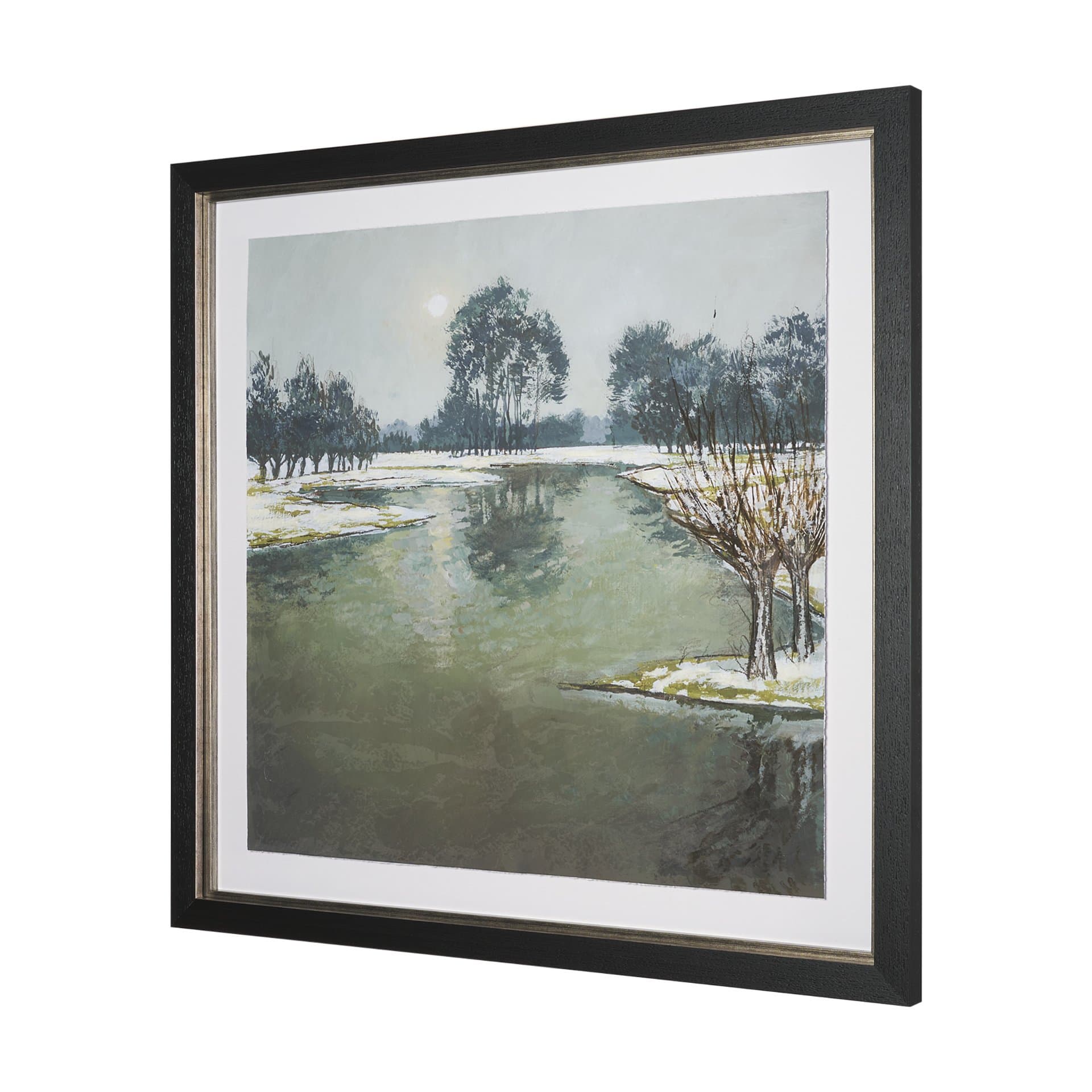Winter Sky by Mercana Studio Hand Embelished Framed Artwork Matted under Glass — product photograph