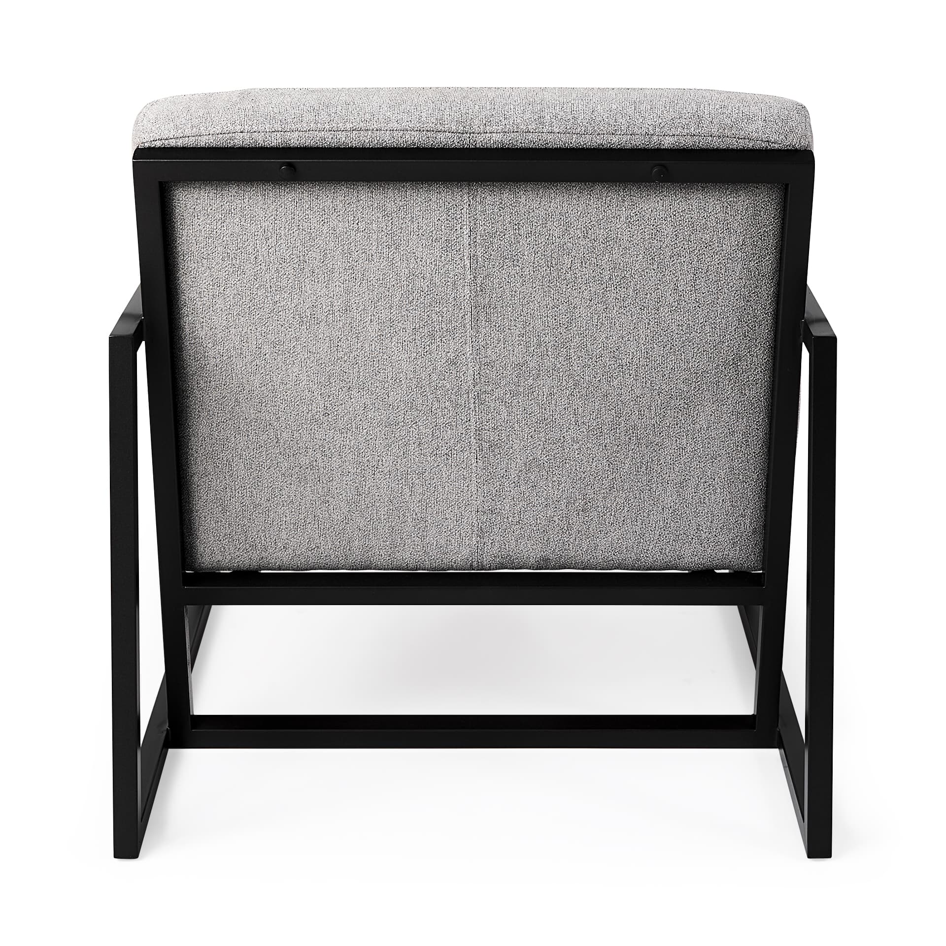 Armelle Gray Fabric Seat W/Black Metal Frame Accent Chair — product photograph