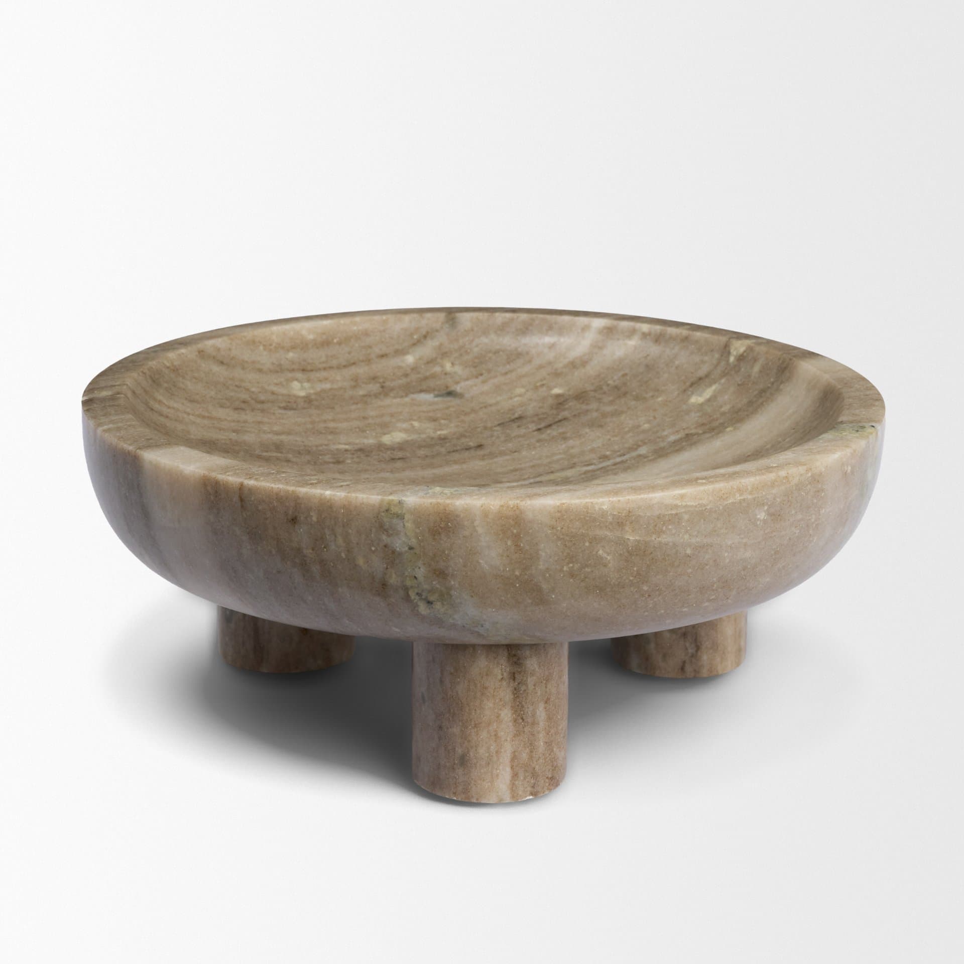 Vasca Gray Marble Decorative Pedestal Bowl — product photograph