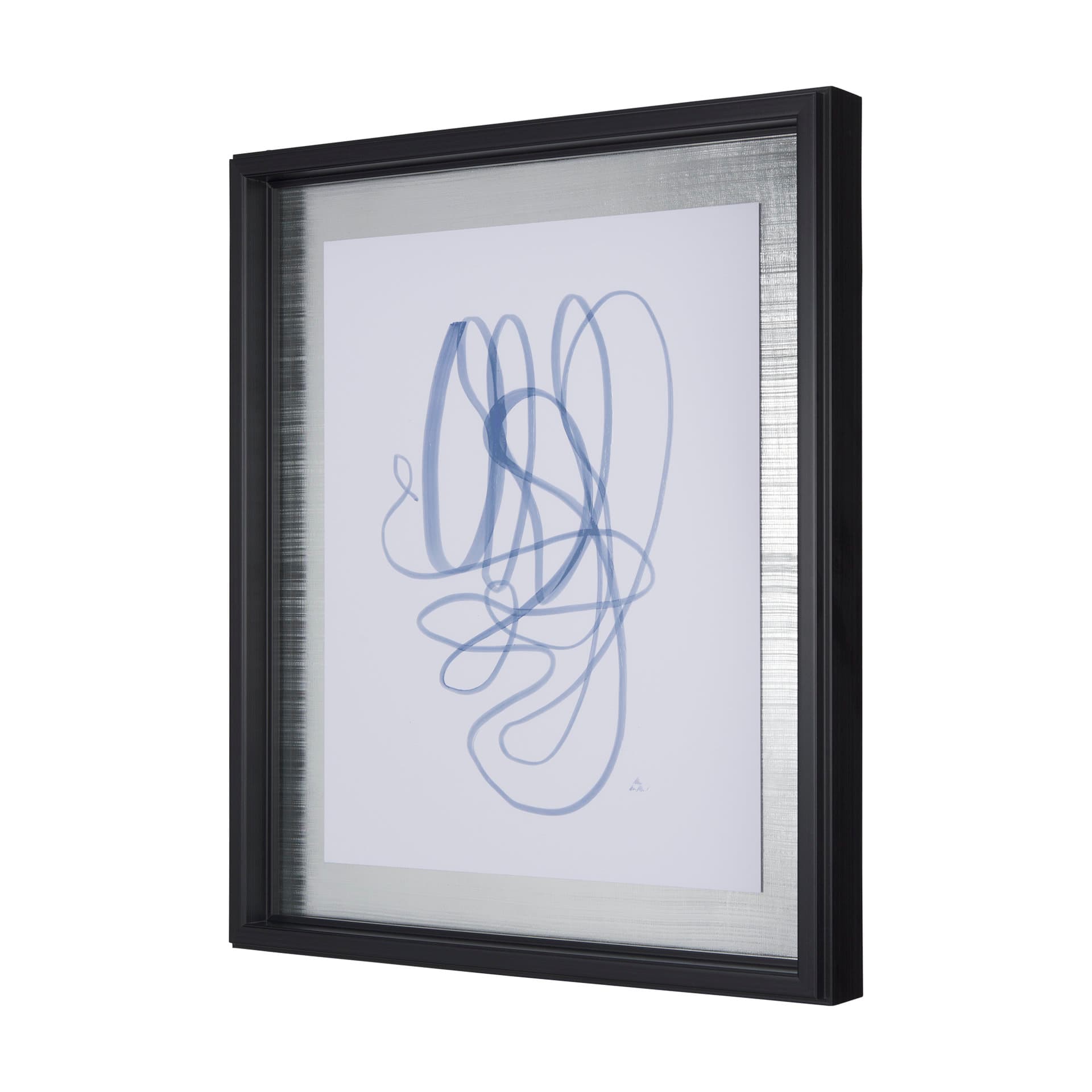 Lines V by Mercana Studio a Hand Embellished Textured Framed Art Print Matted under Glass — product photograph