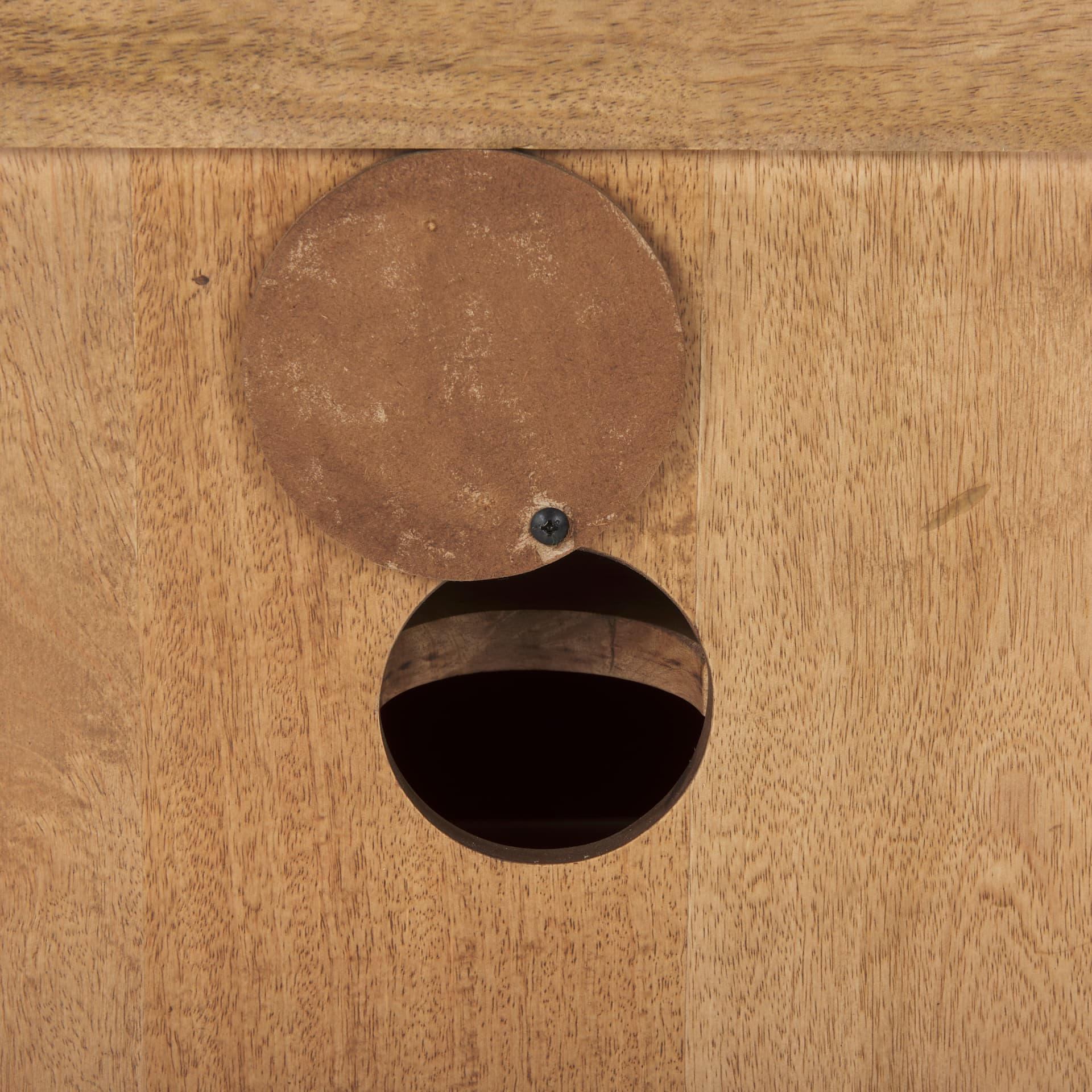 Grier 65" Light Brown Wood w/ Cane Media Console — product photograph