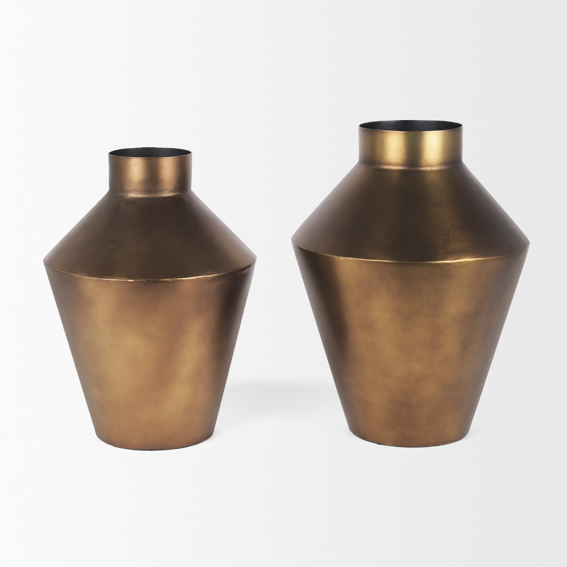 Perrin Small Brushed Gold Metal Decorative Vase — product photograph