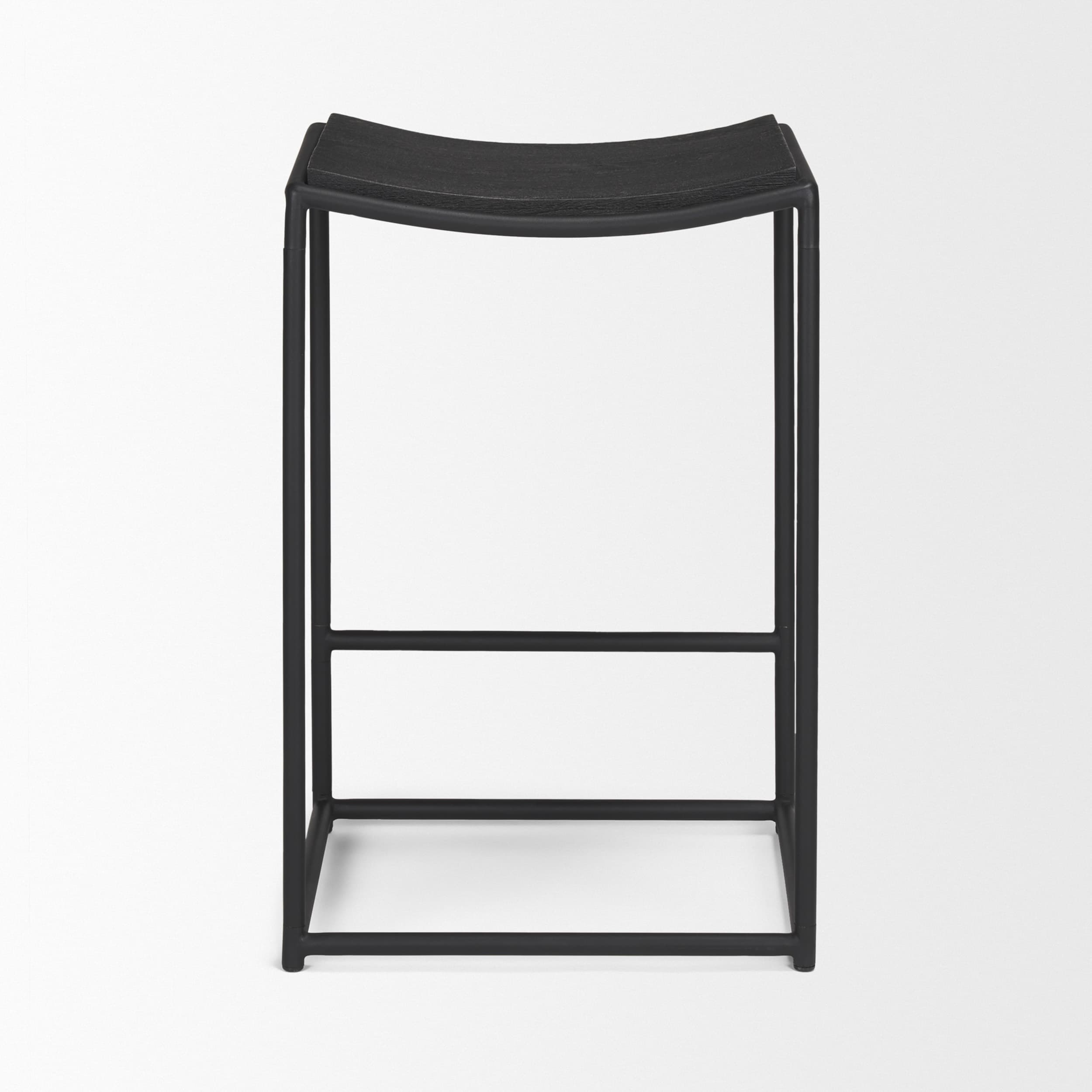 Taniel Backless 26in Seat Counter Stool | Black Wood w/ Black Metal — product photograph