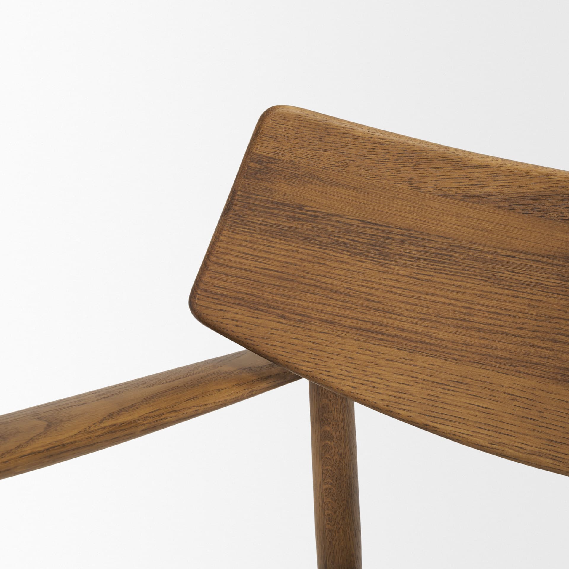 Haggen Medium Brown Oak Wood w/ Cream Fabric Accent Chair — product photograph