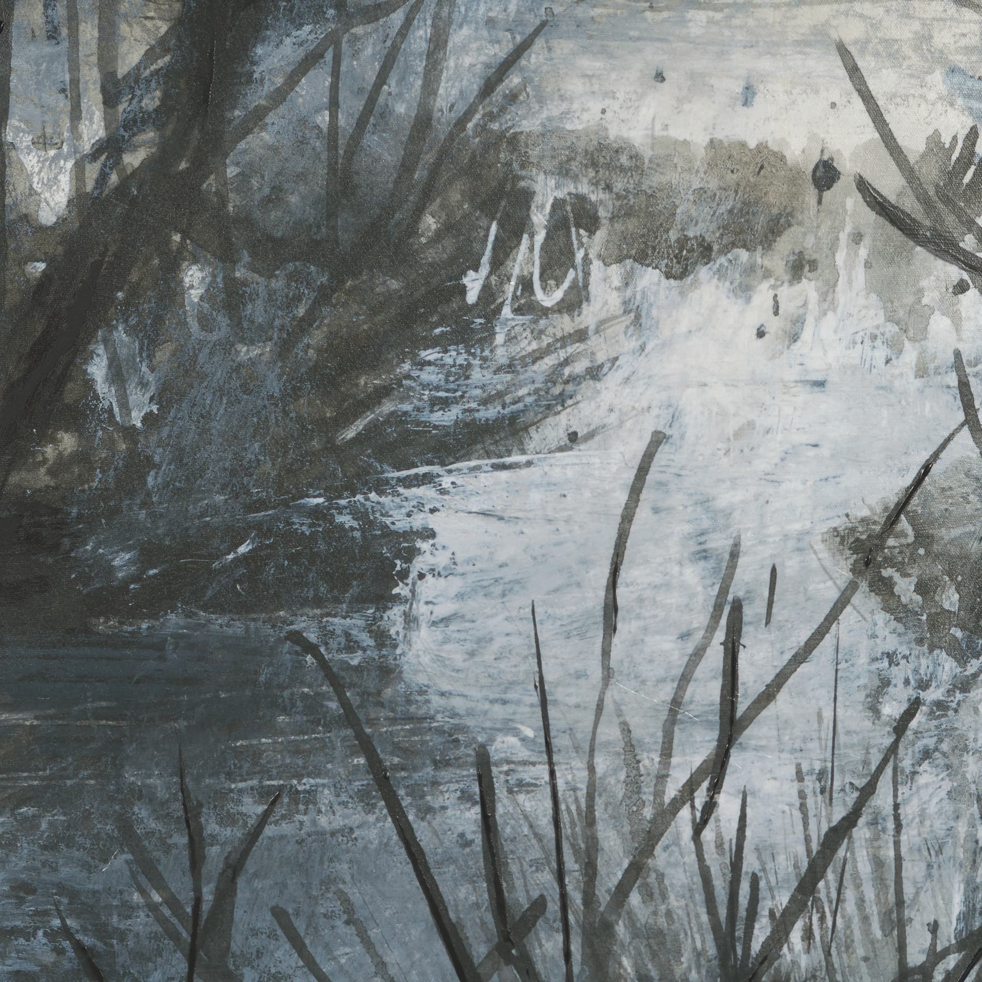 Brook and Willows I by Mercana Studio Hand-Embellished Textured Framed Canvas Artwork — product photograph