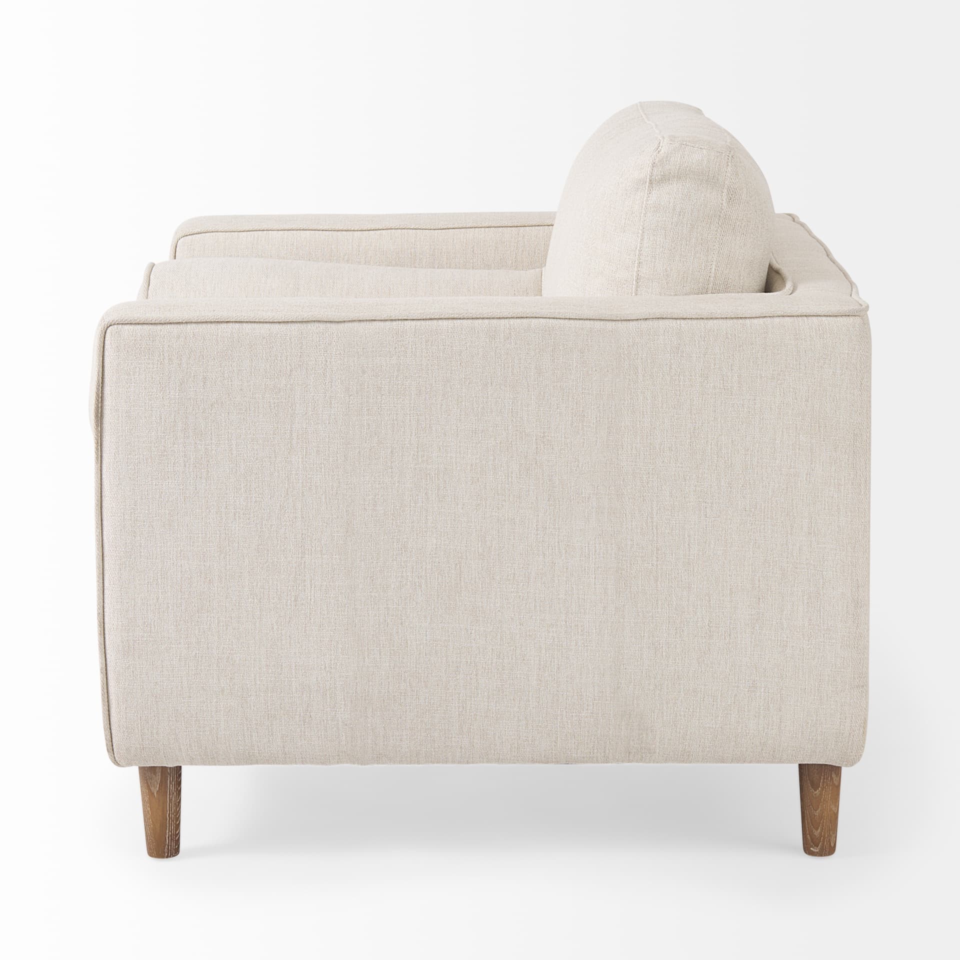 Loretta 40.7L x 36.2W x 33.9H Cream Fabric Chair W/ Two Bolster Cushions — product photograph
