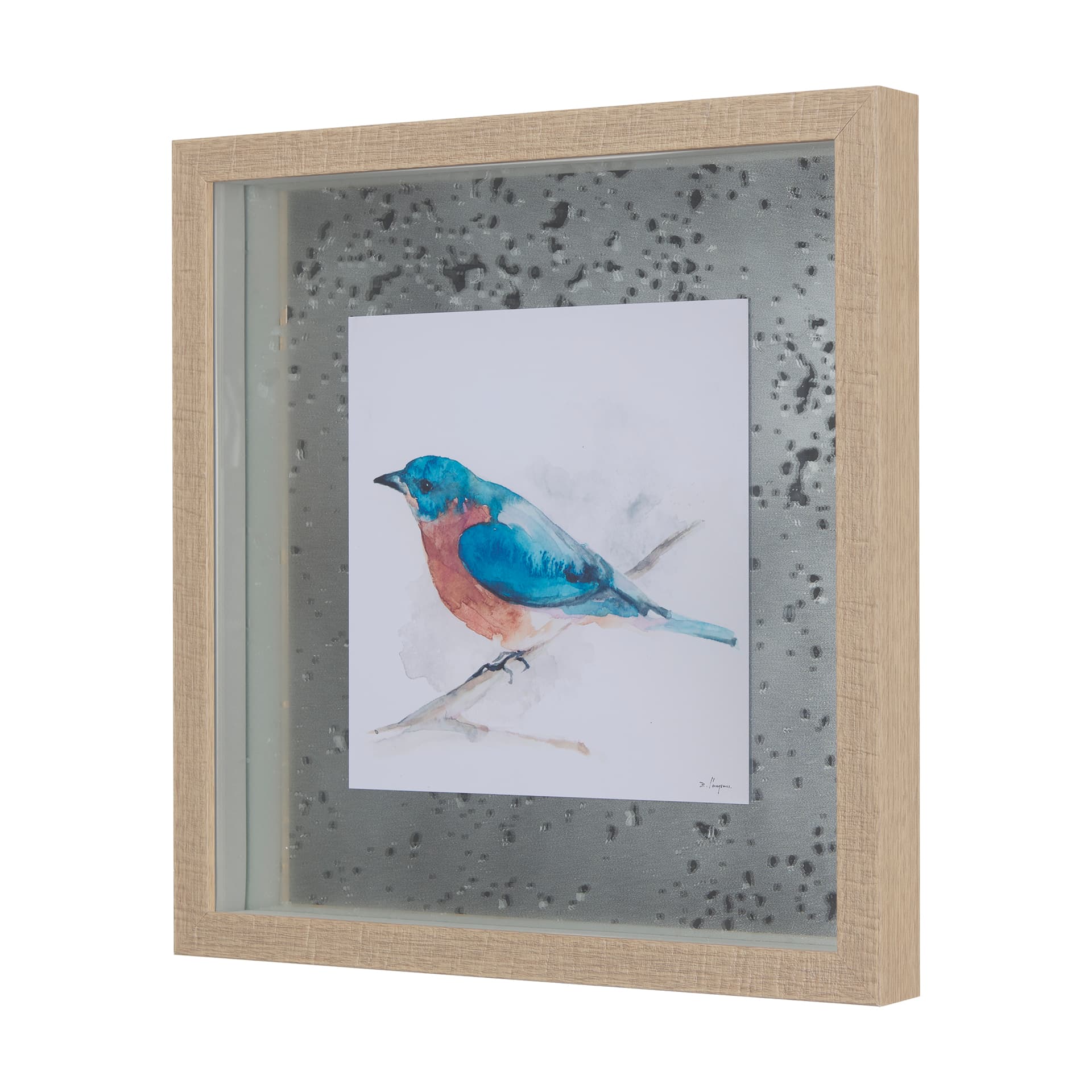 Eastern Blue V by Mercana Studio a Hand Embellished Textured Framed Art Print Matted under Glass — product photograph