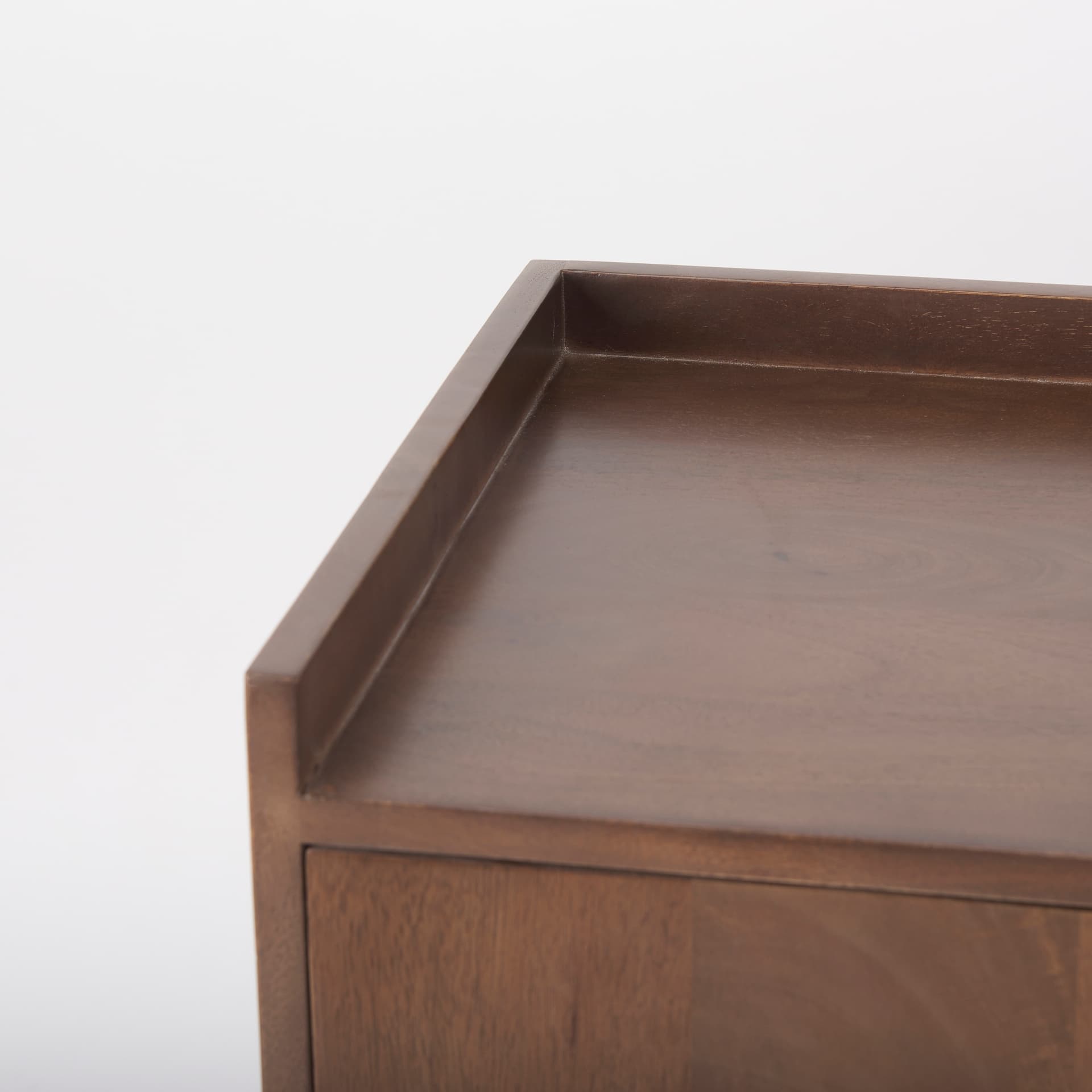 Lillie 36.0L x 16.0W x 32.0H Medium Brown Wood 2 Door Tray Top Accent Cabinet — product photograph