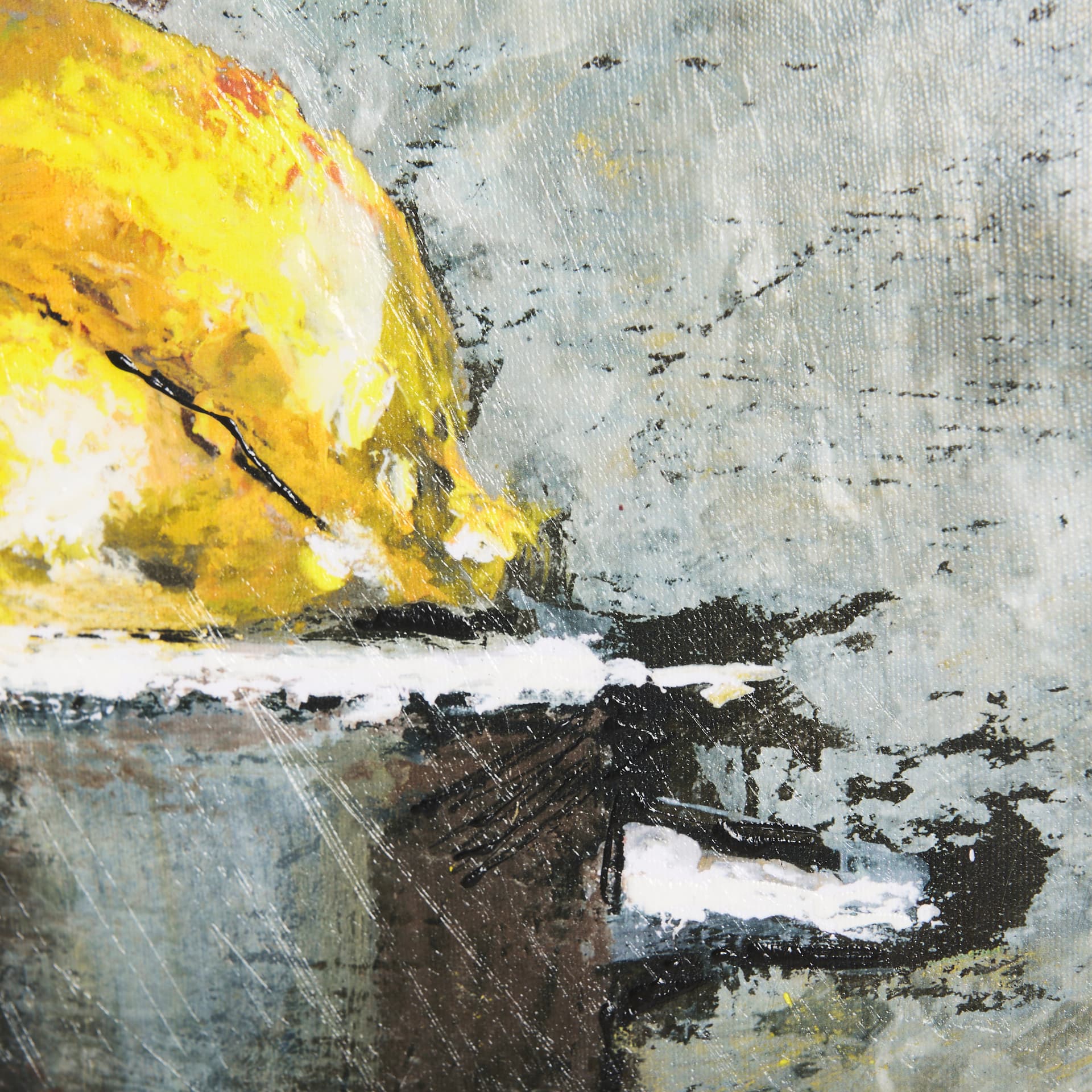Still Life with Lemons by Mercana Studio a Hand Embellished Textured Canvas — product photograph