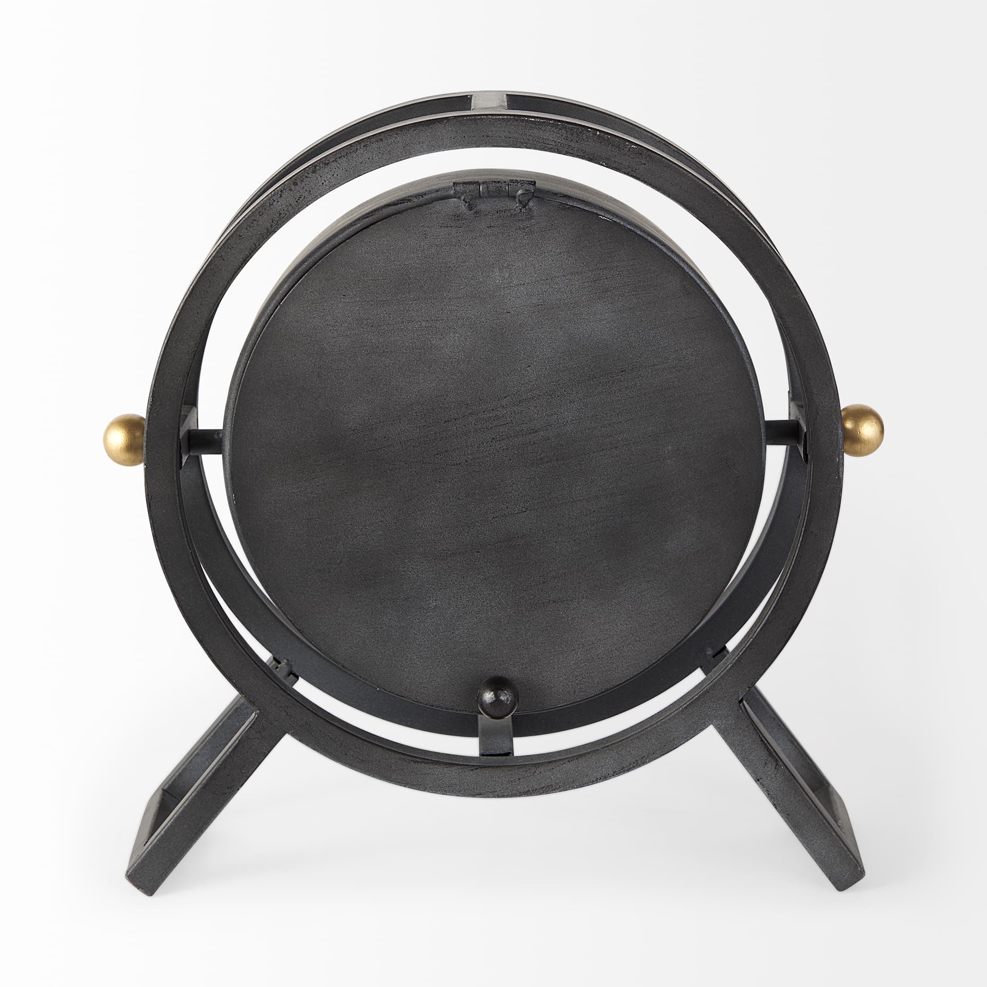 Gaston Gray Metal Circular Table Clock — product photograph