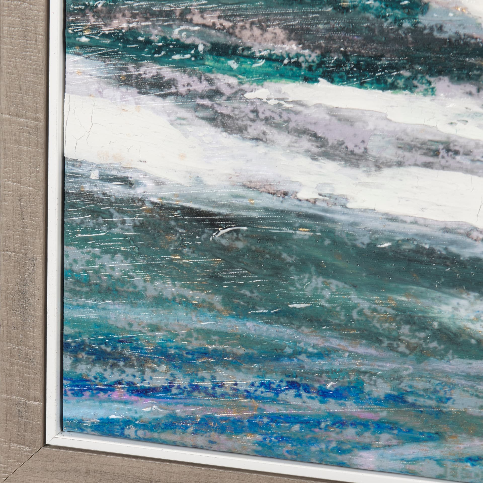 Sunshine Glare on The Waves II by Mercana Studio a Hand Embellished Textured Framed Canvas — product photograph