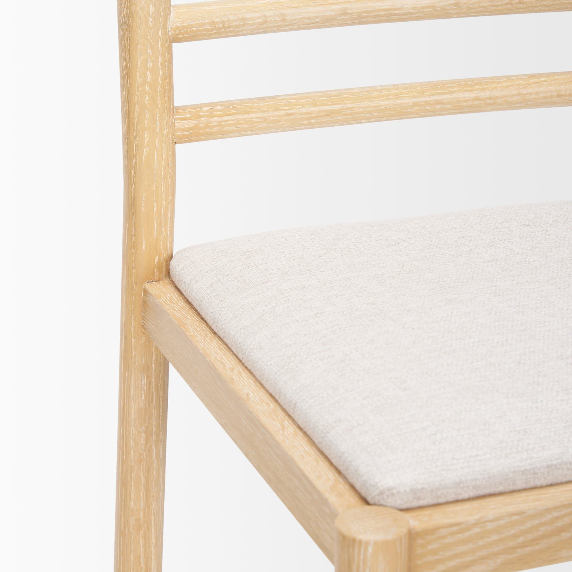 Sam Backless 25.87in Seat Counter Stool | Light Brown Wood w/ Fabric — product photograph