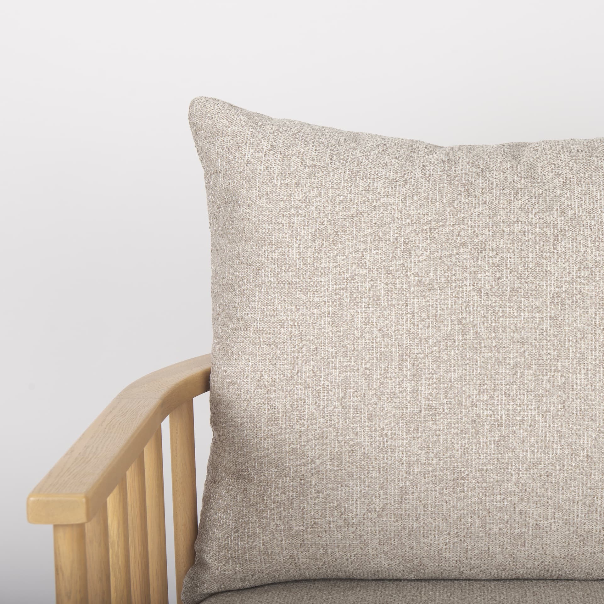 Kopari Beige Fabric W/Light Brown Wood Accent Chair — product photograph