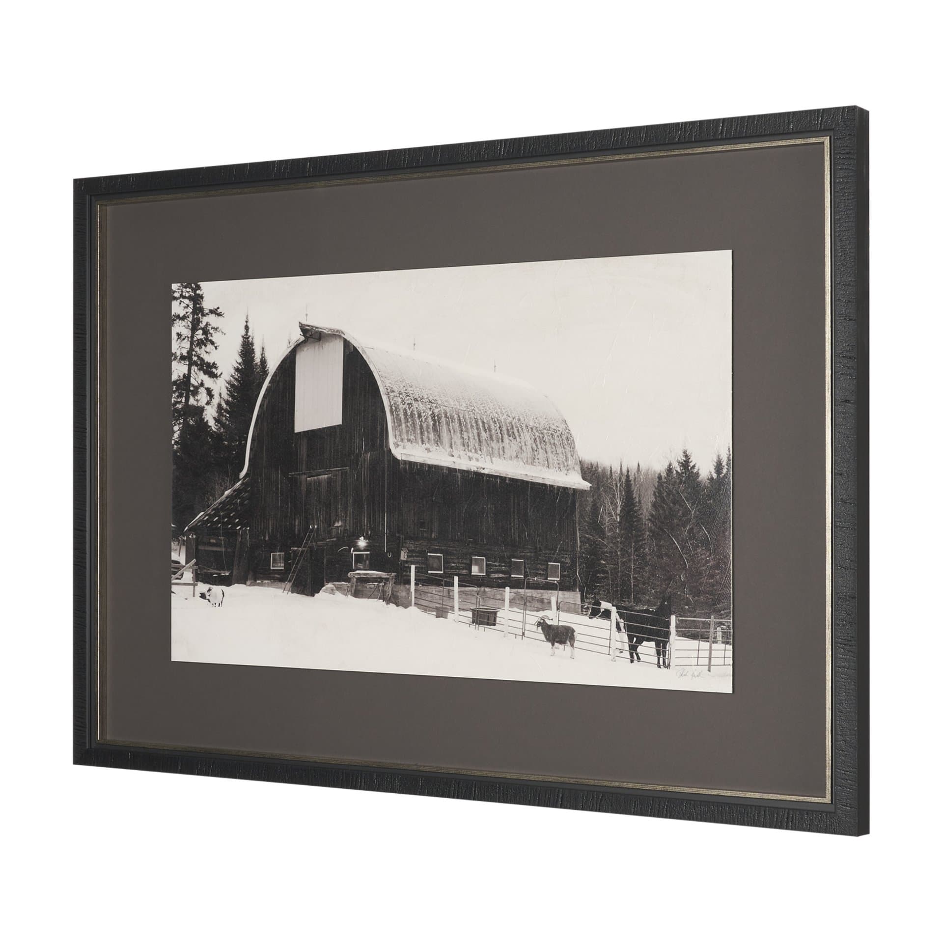 The Farm by Deborah Revell Hand Embelished Textured Framed Art Print Matted under Glass — product photograph