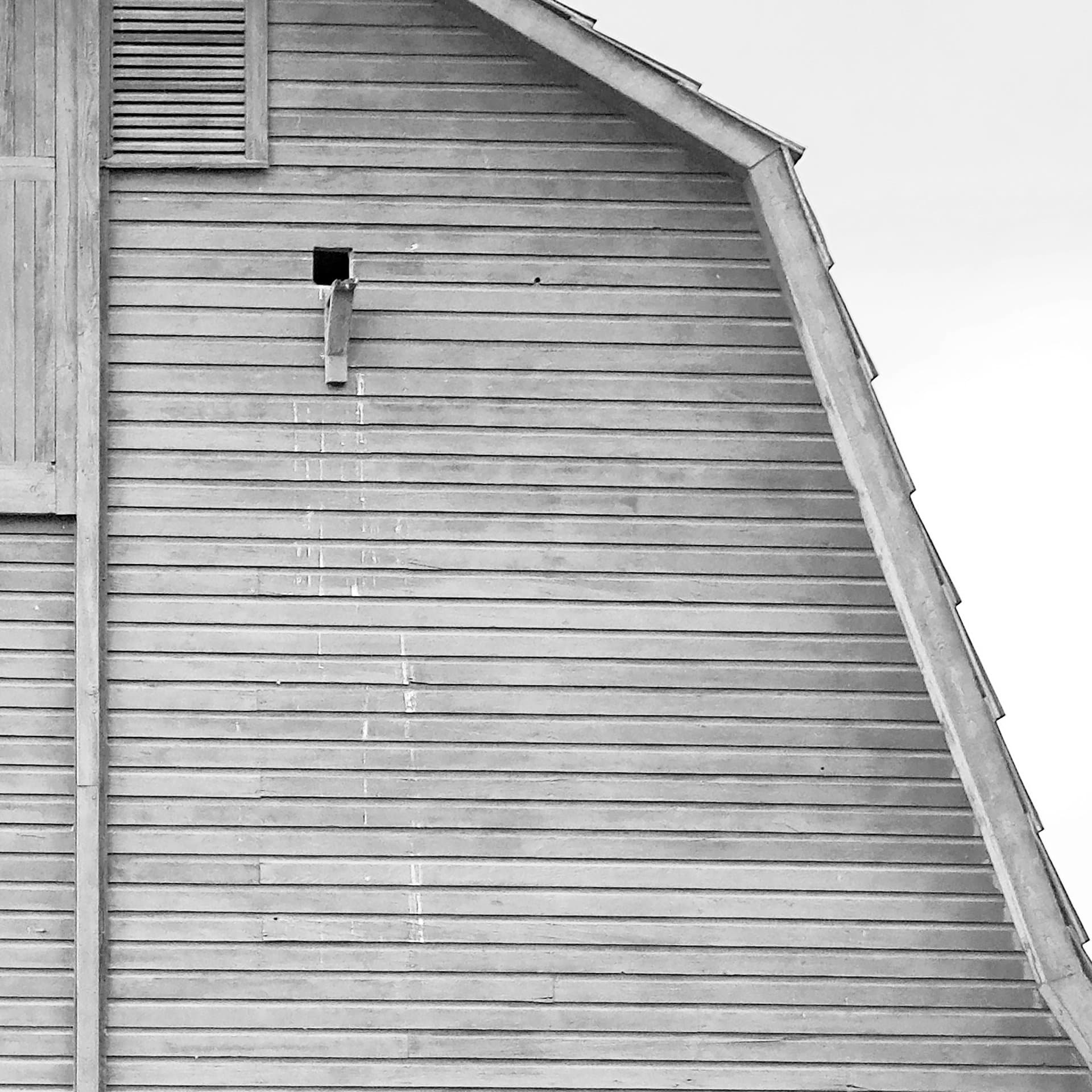 Grey & White Barn Ii by Mercana Studio Hand Embellished Textured Framed Photo Art Print Matted under — product photograph
