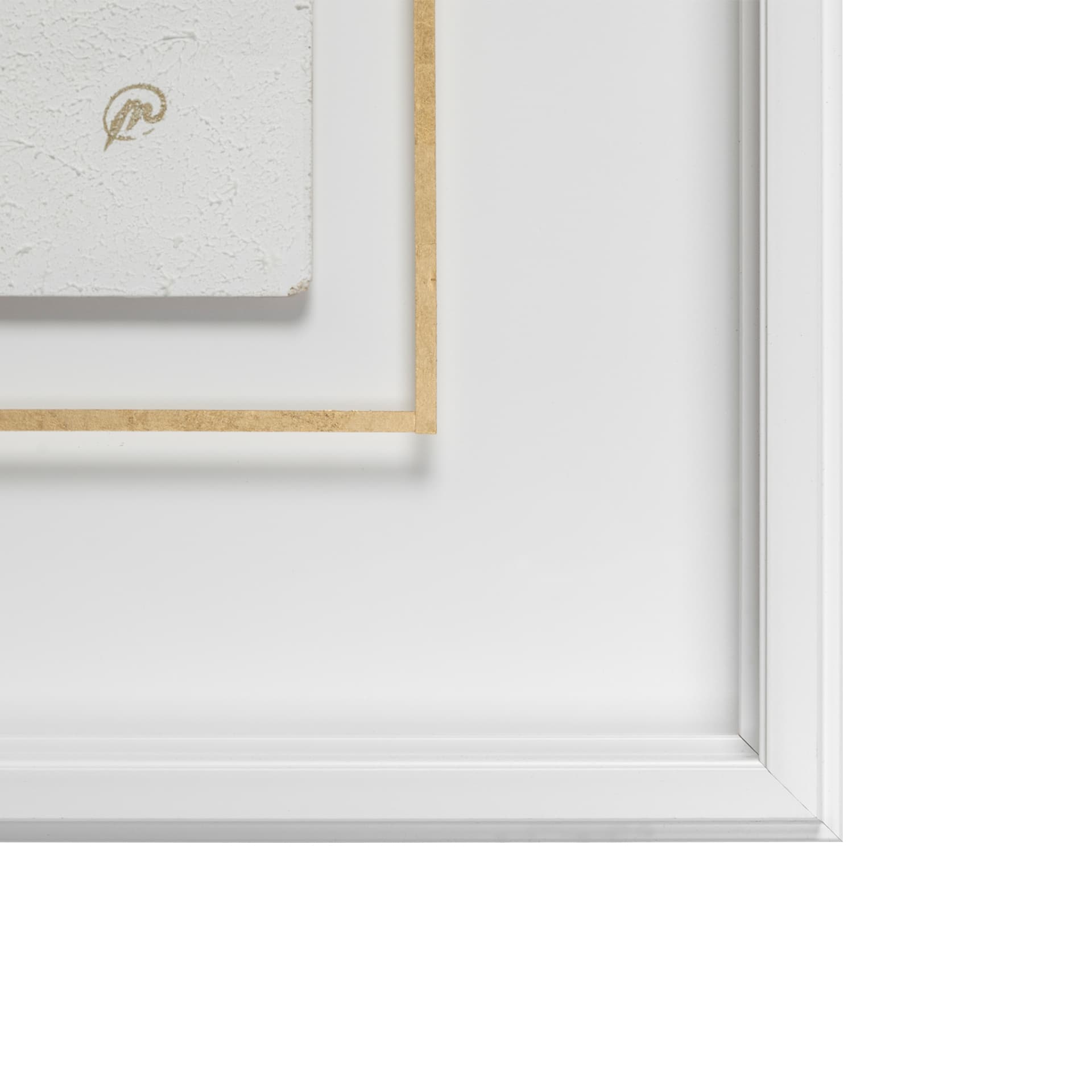 Dots I-Gold by Studio M a handmade Original Framed Artwork under Glass — product photograph