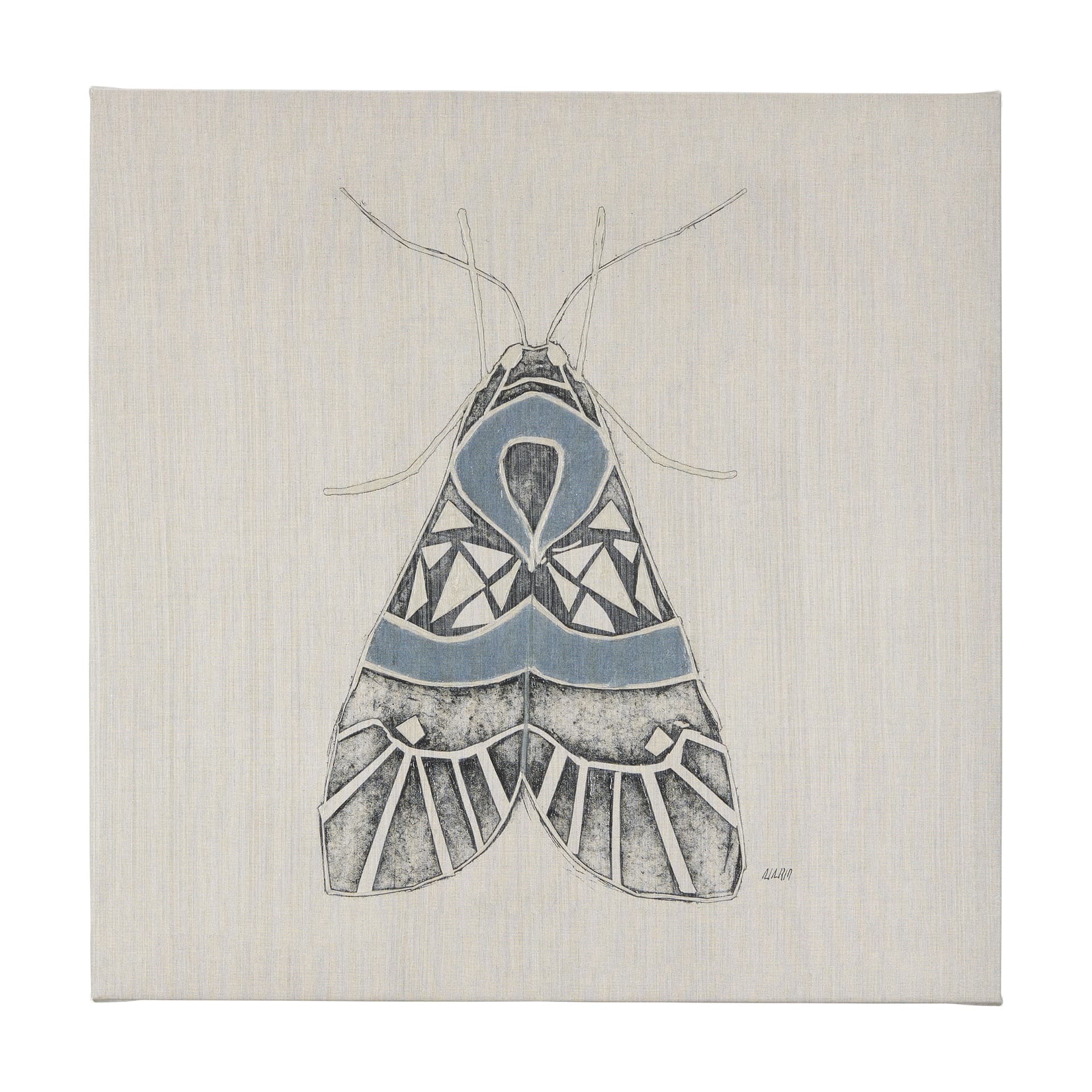 Moth Blue II by Mercana Studio a Hand Embellished Textured Canvas — product photograph