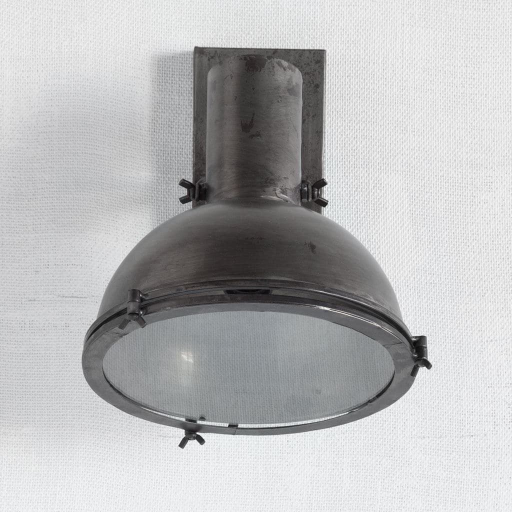 Taza 10.3x12 Gray Metal Dome Shade Wall Sconce — product photograph