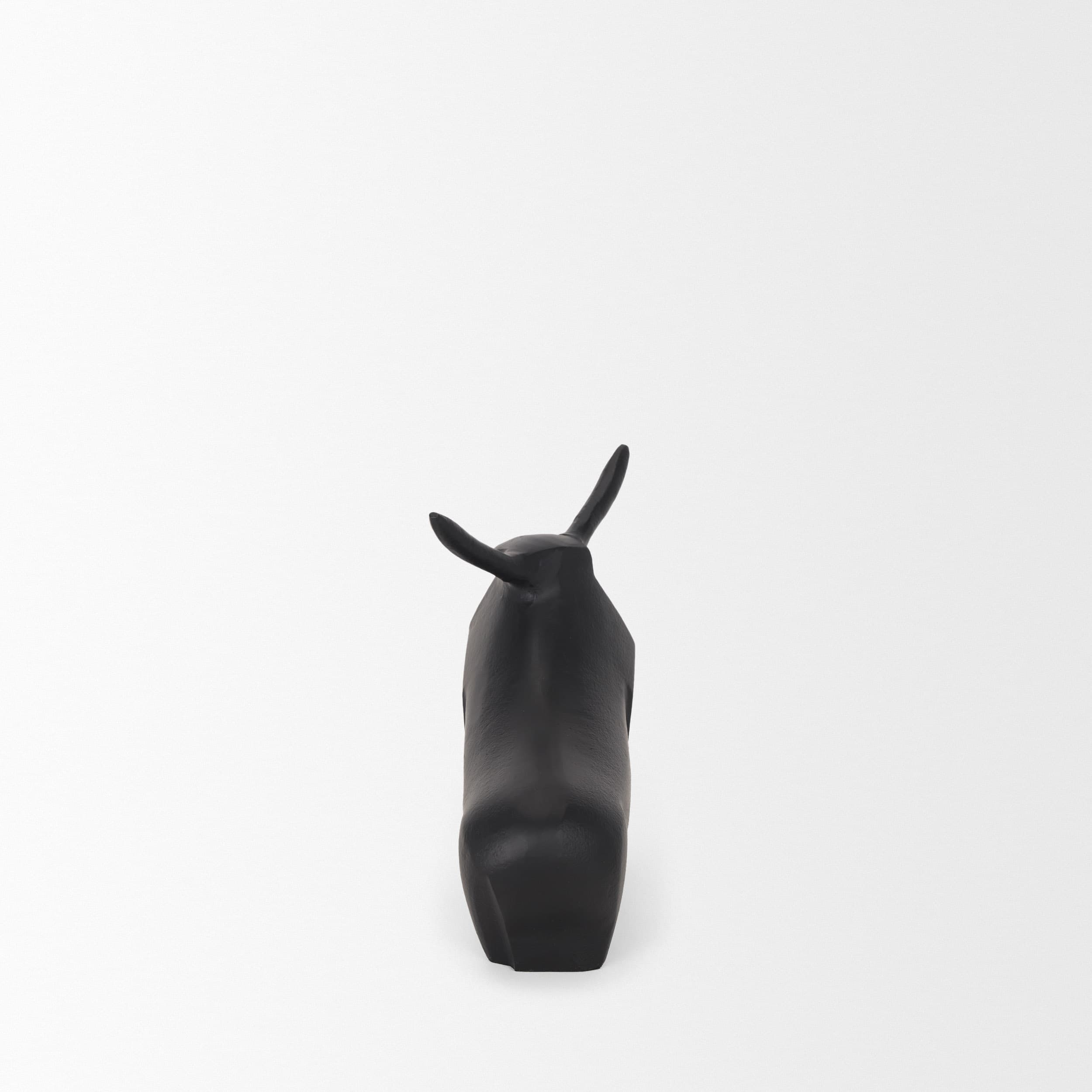 Radu Small Matte Black Metal Bull Decorative Object — product photograph