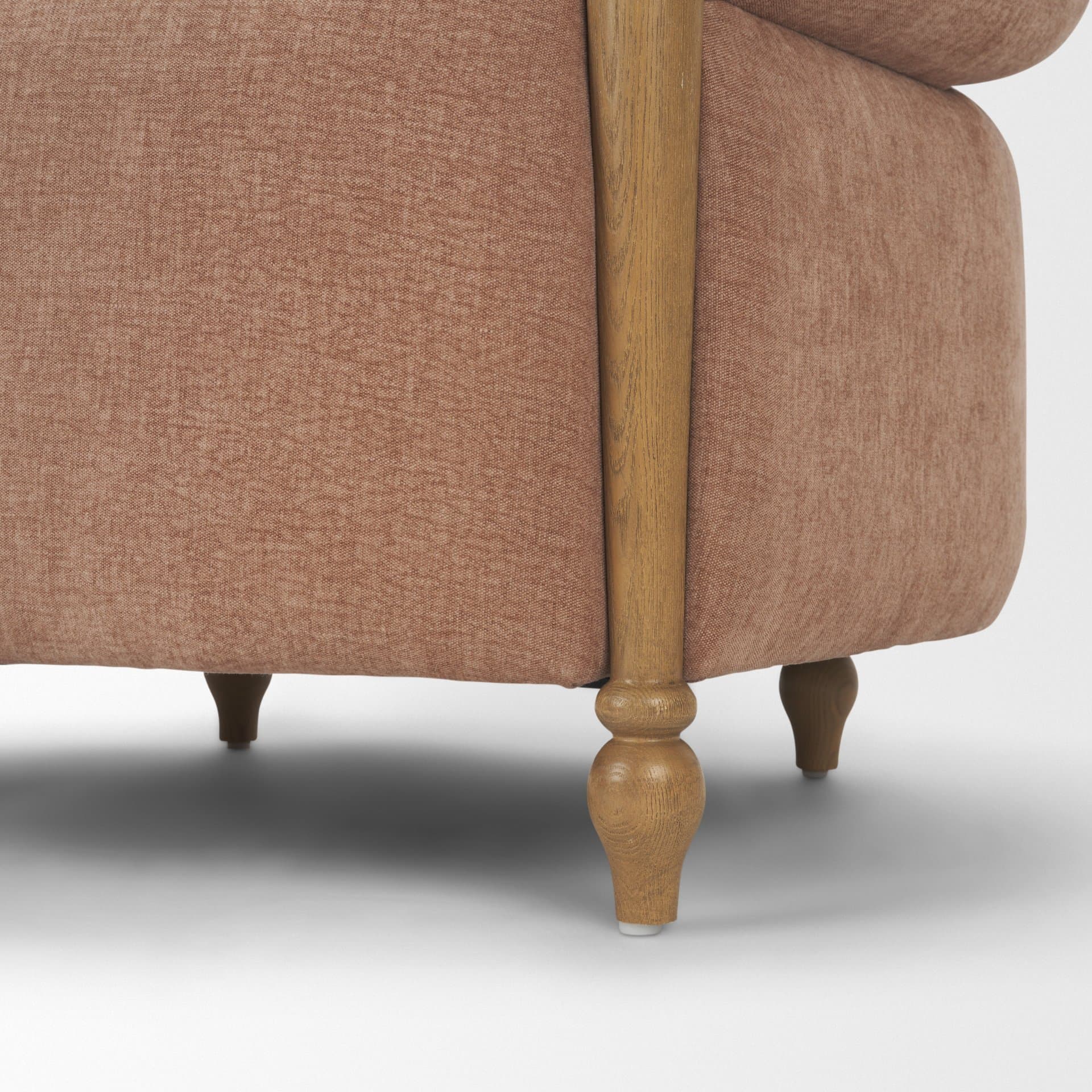 Margaux Sienna Fabric Open Back Barrel Accent Chair — product photograph