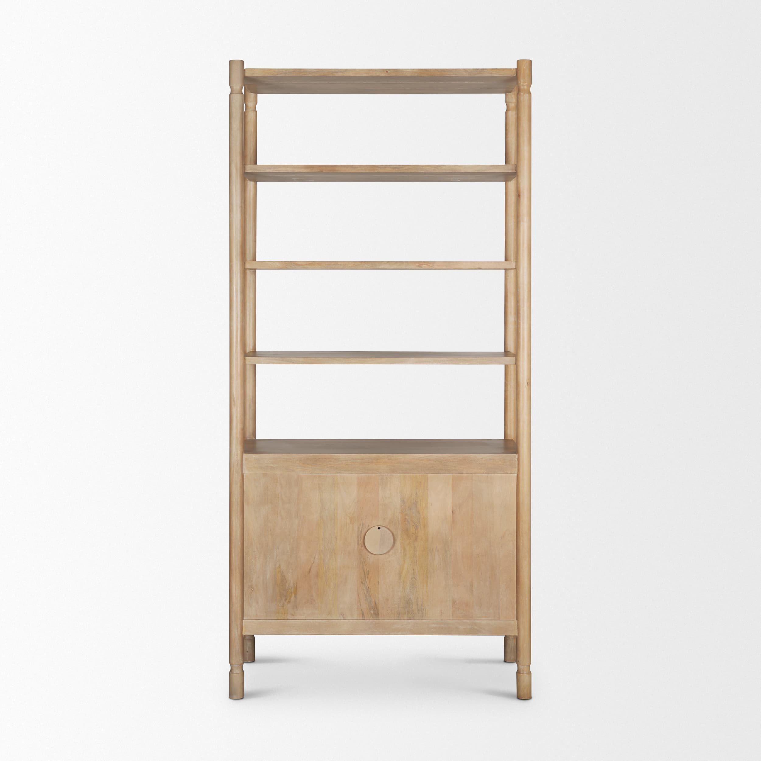 Phil Light Brown Wood 2 Door 3 Shelves Open Shelving Unit — product photograph