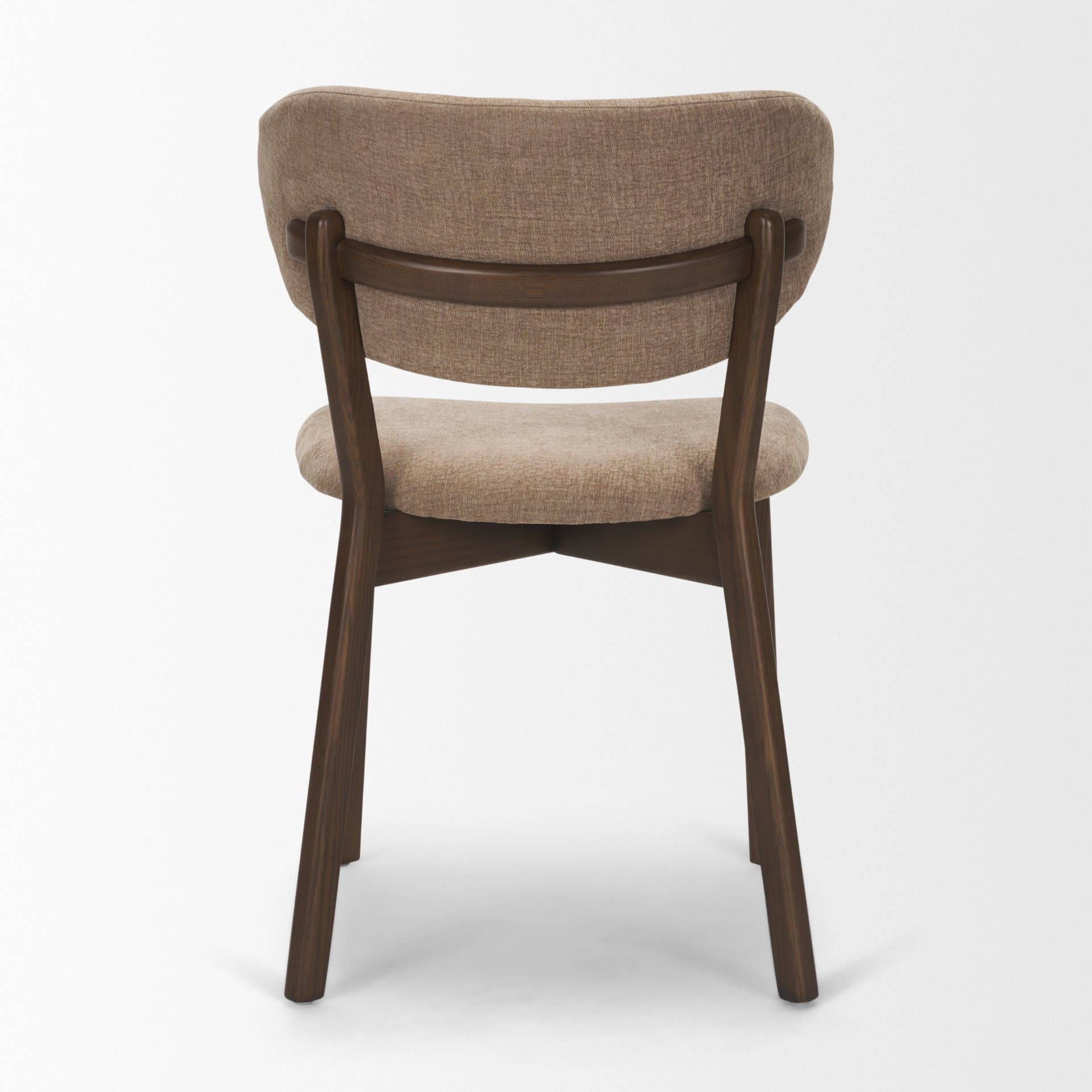 Cole Open Back Dining Side Chair | Stonewashed Latte Fabric w/ Wood — product photograph