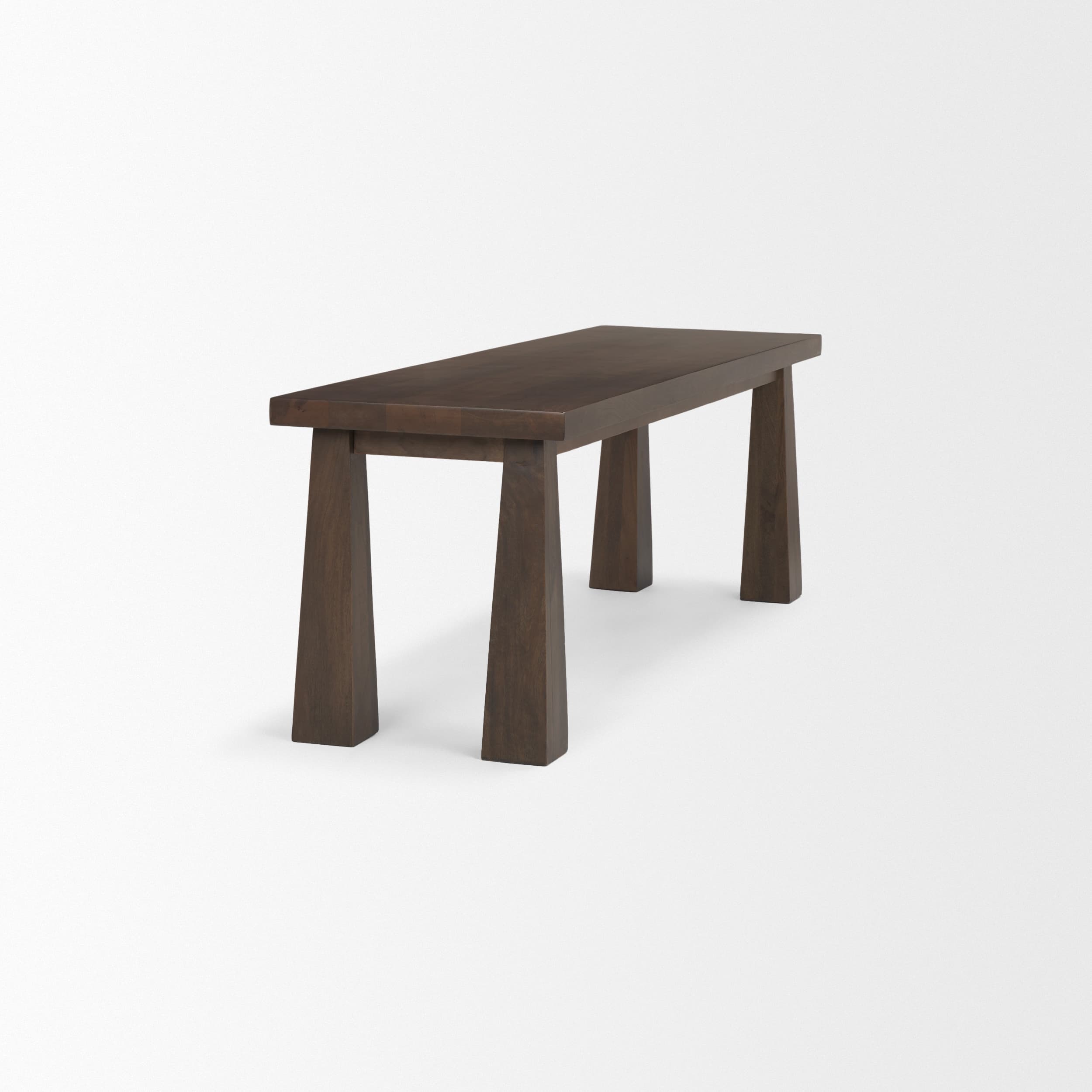 Wolcott Rectangular Dark Brown Solid Wood Bench — product photograph