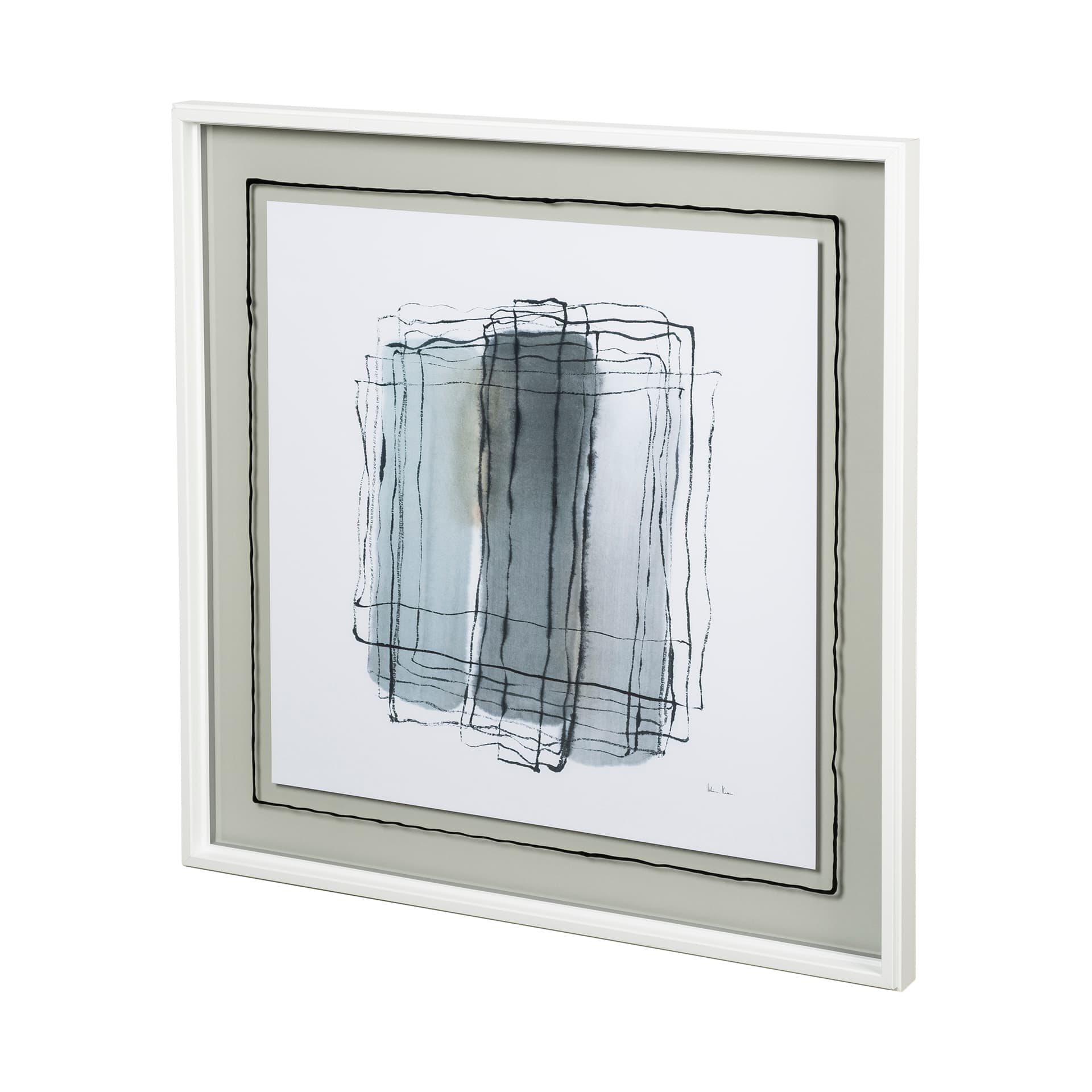Field II by Silvia Krause a Hand Embellished Textured Framed Art Print Matted under Glass — product photograph
